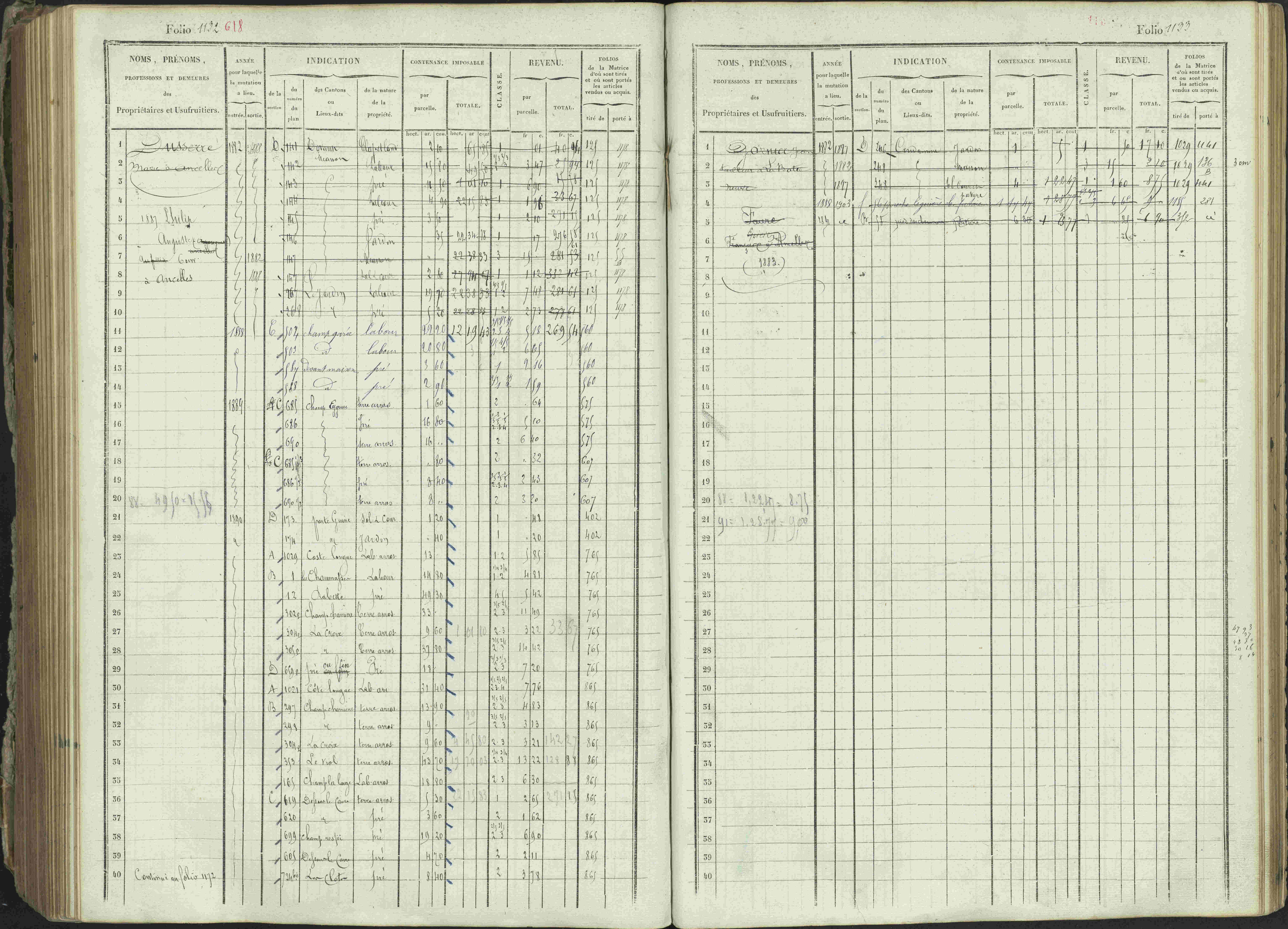 Ancelle - 3 P 129/1 - 3 P 129/1 - Matrice, folios 625-1246. 