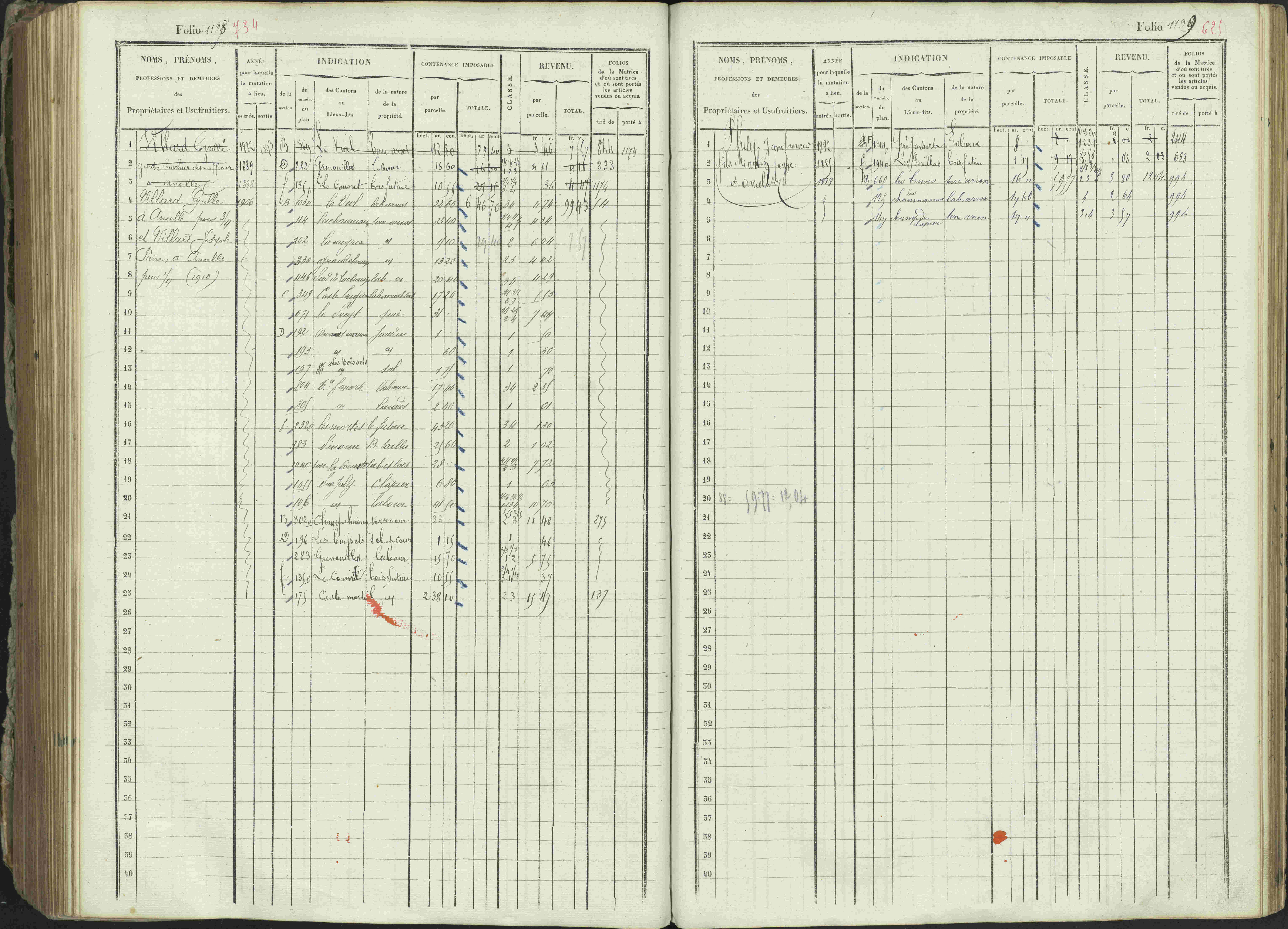 Ancelle - 3 P 129/1 - 3 P 129/1 - Matrice, folios 625-1246. 