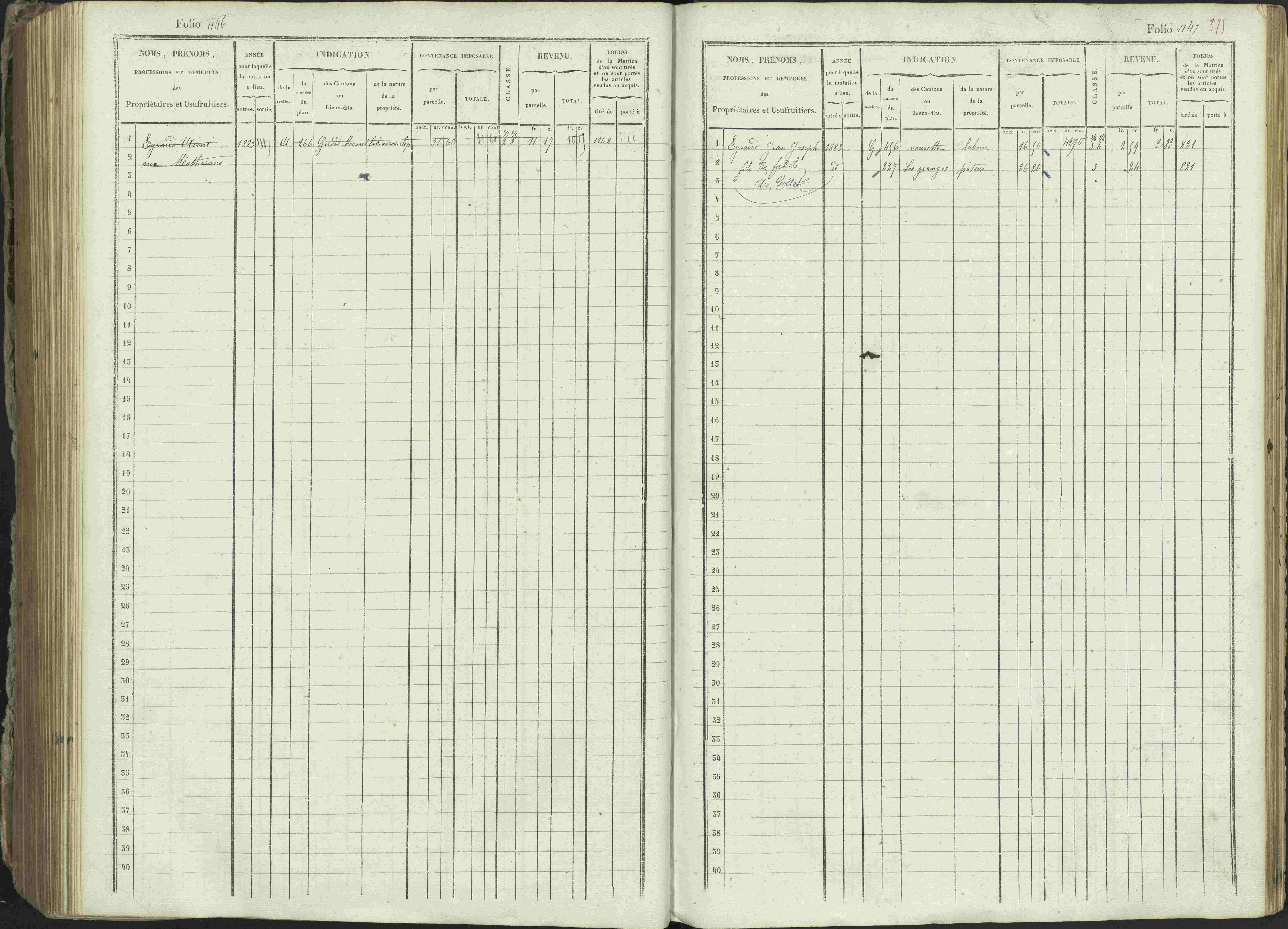 Ancelle - 3 P 129/1 - 3 P 129/1 - Matrice, folios 625-1246. 