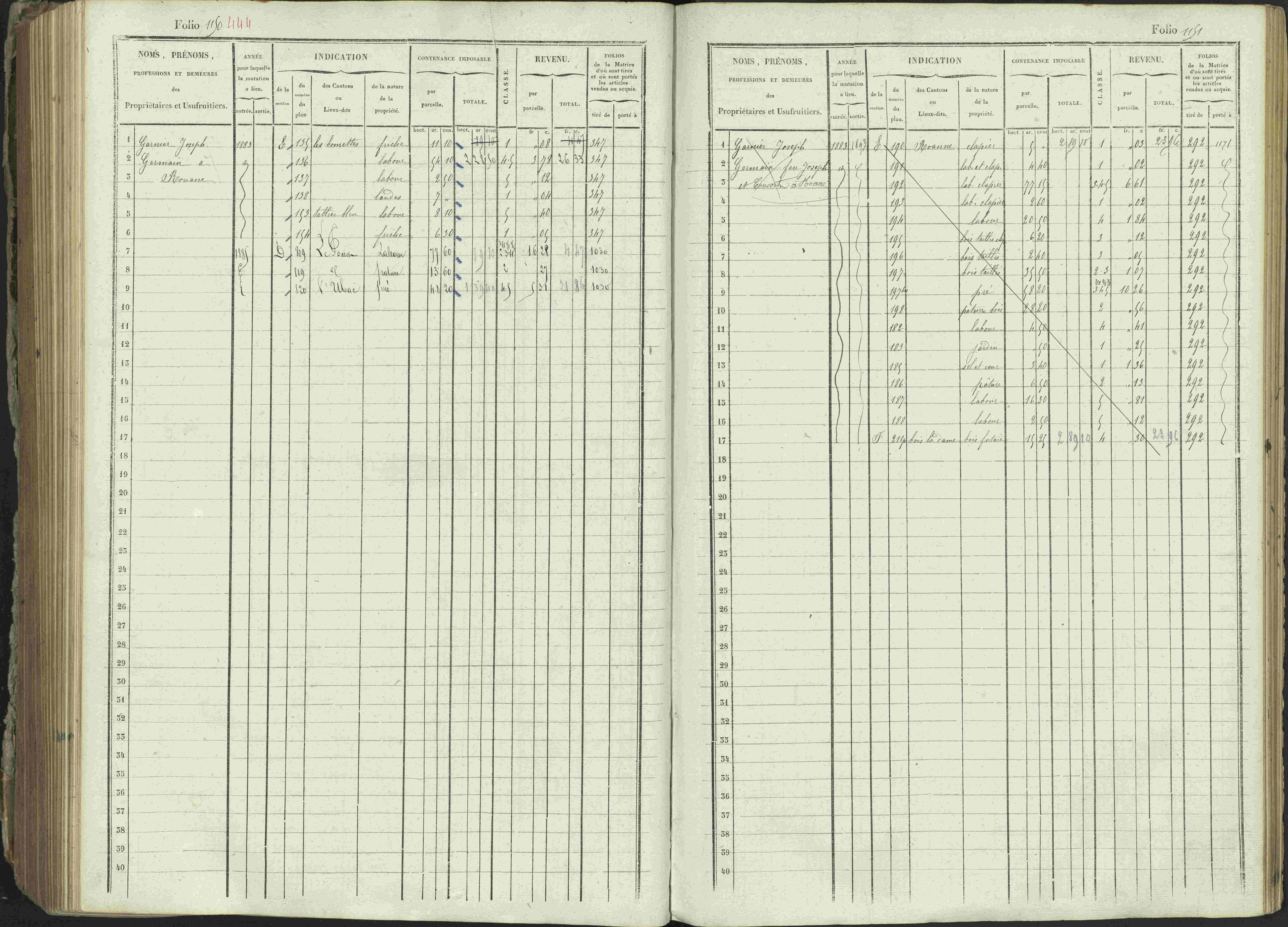 Ancelle - 3 P 129/1 - 3 P 129/1 - Matrice, folios 625-1246. 