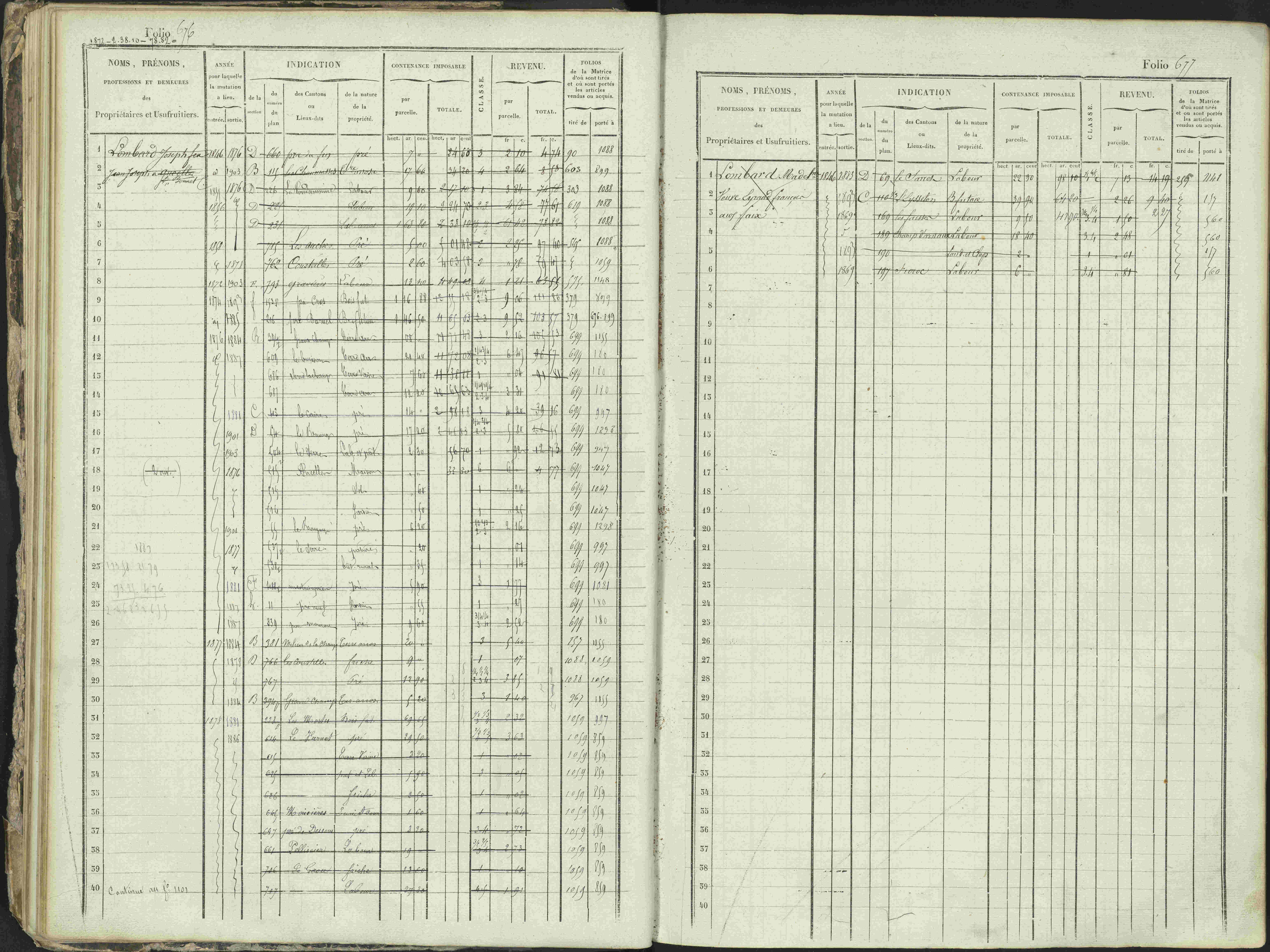 Ancelle - 3 P 129/1 - 3 P 129/1 - Matrice, folios 625-1246. 