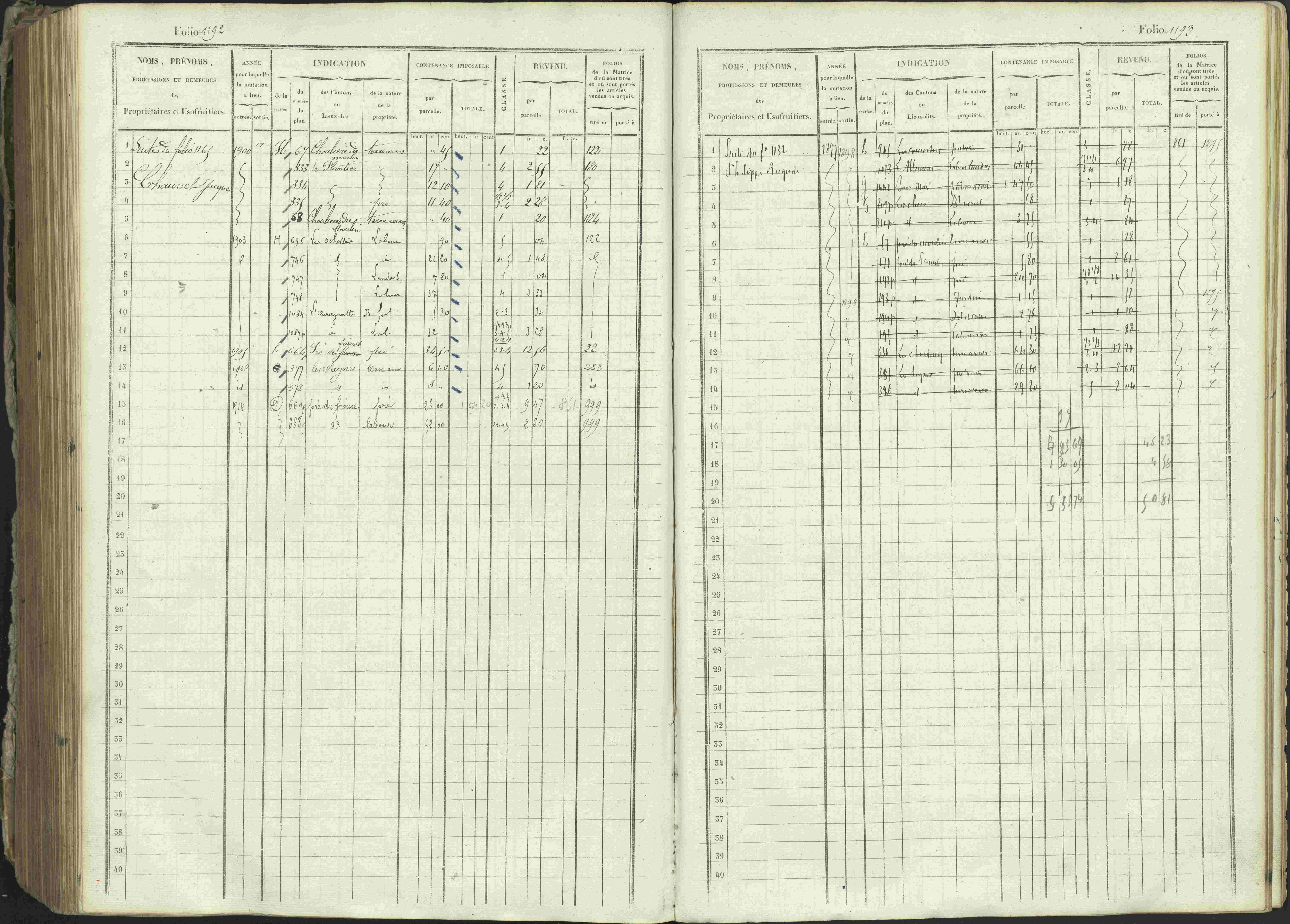Ancelle - 3 P 129/1 - 3 P 129/1 - Matrice, folios 625-1246. 