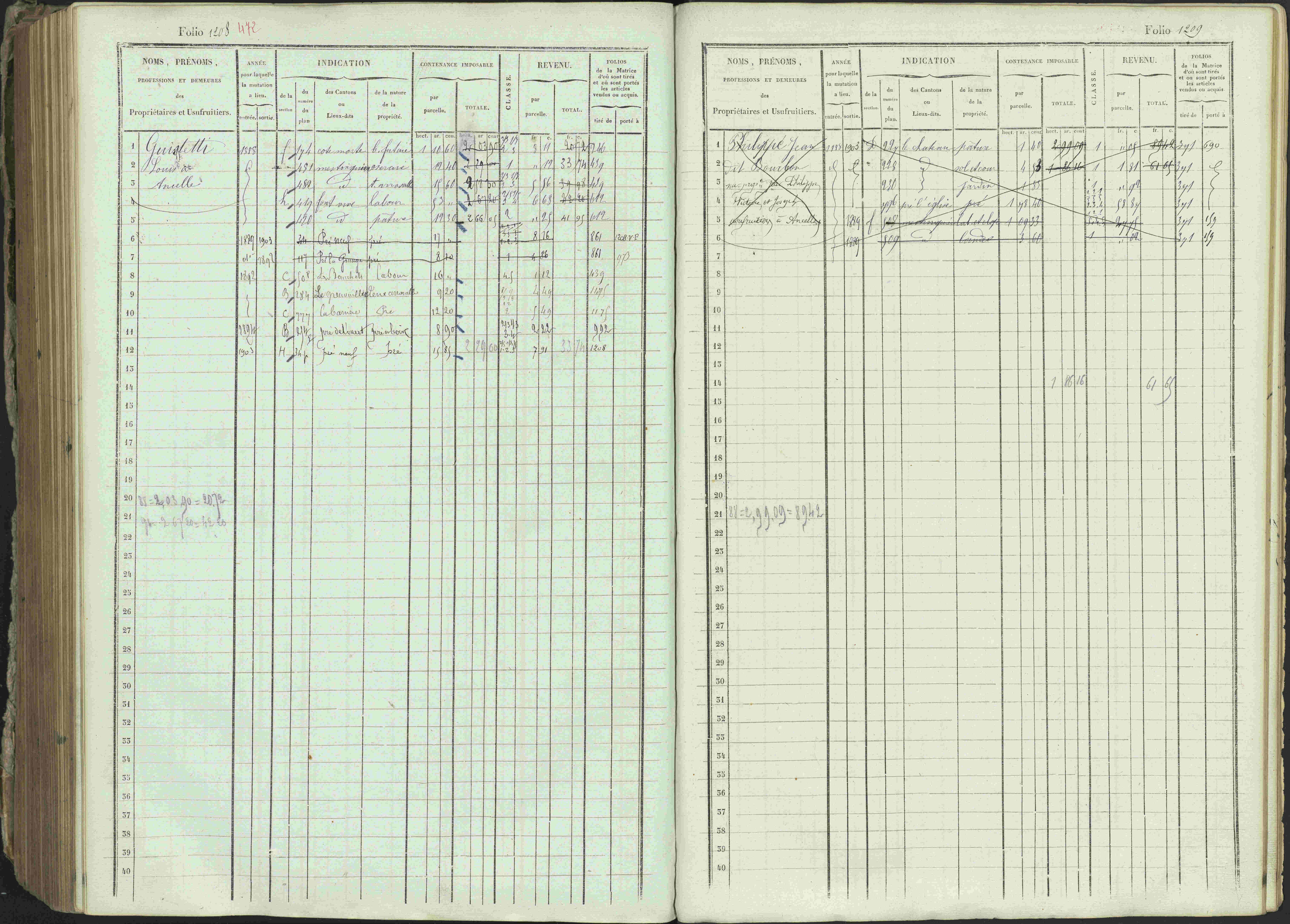 Ancelle - 3 P 129/1 - 3 P 129/1 - Matrice, folios 625-1246. 