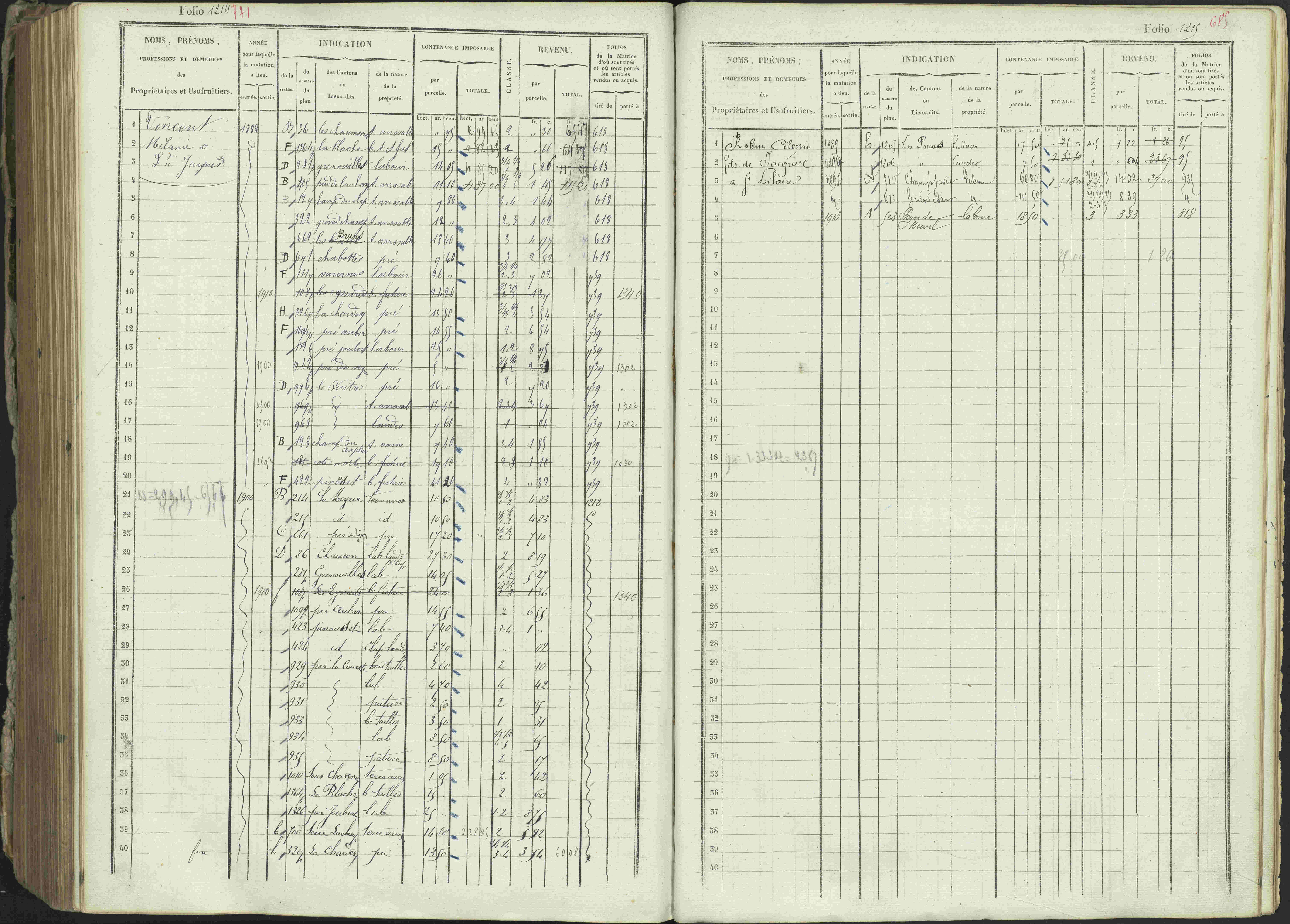 Ancelle - 3 P 129/1 - 3 P 129/1 - Matrice, folios 625-1246. 