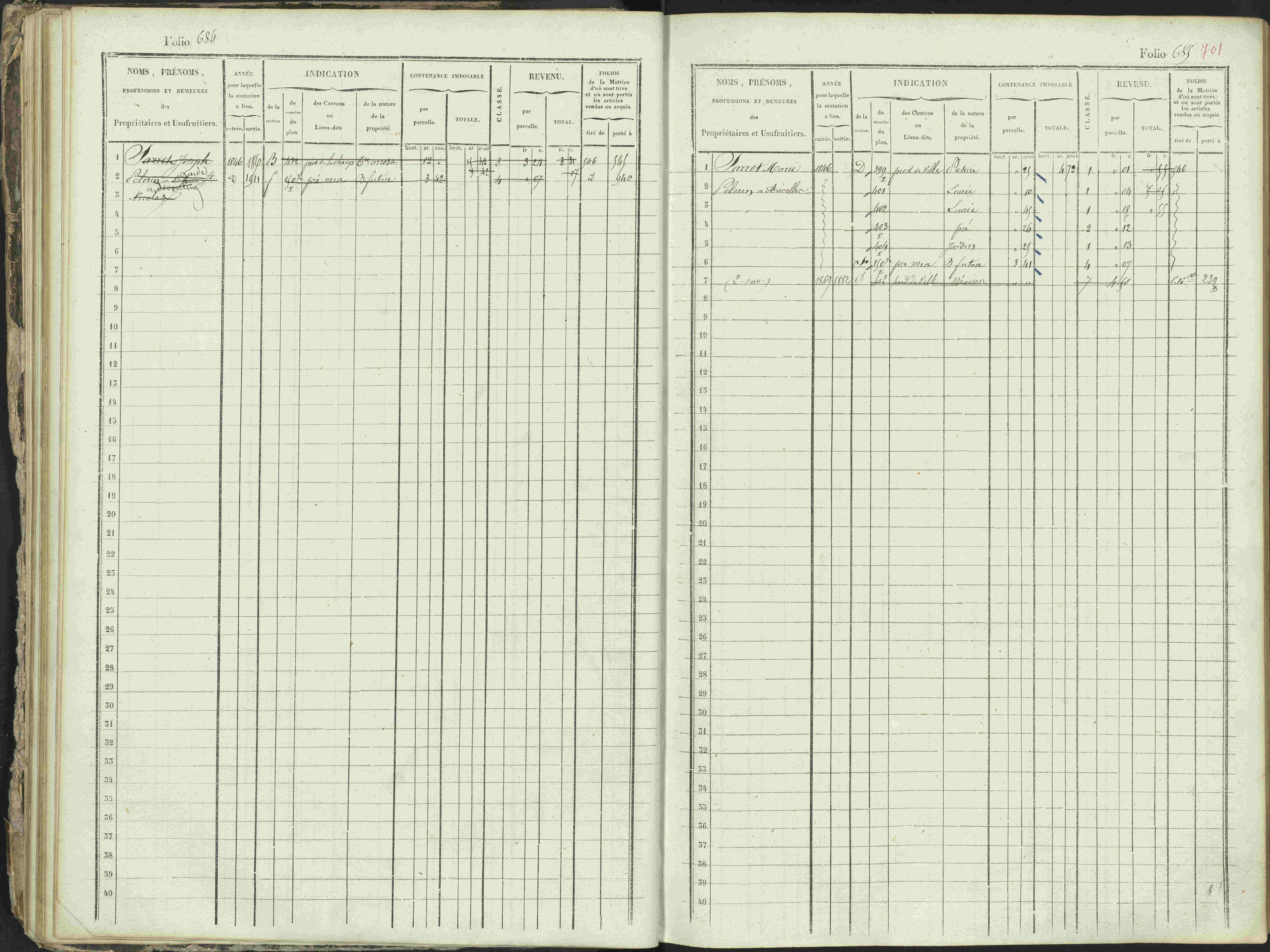 Ancelle - 3 P 129/1 - 3 P 129/1 - Matrice, folios 625-1246. 