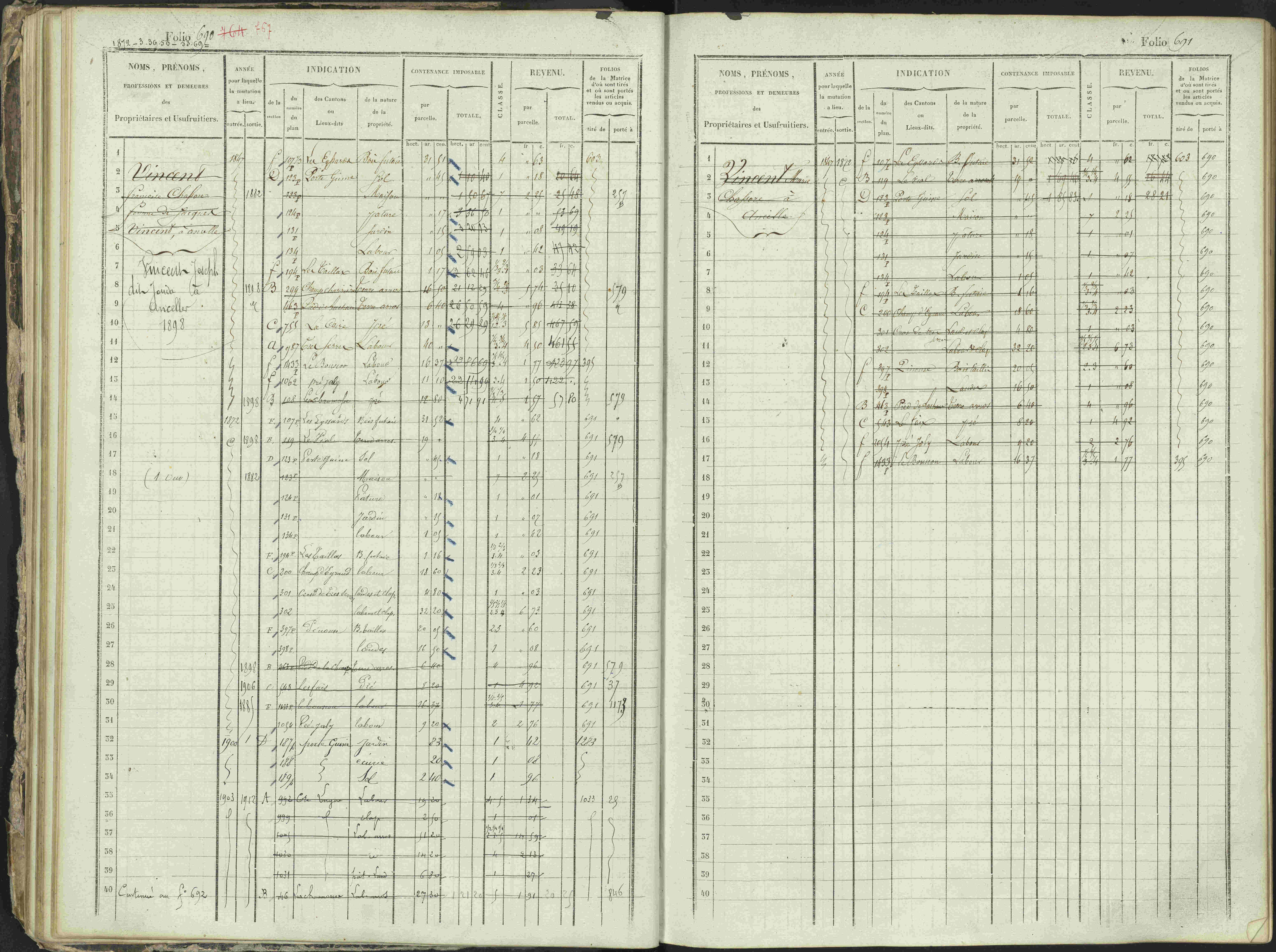 Ancelle - 3 P 129/1 - 3 P 129/1 - Matrice, folios 625-1246. 