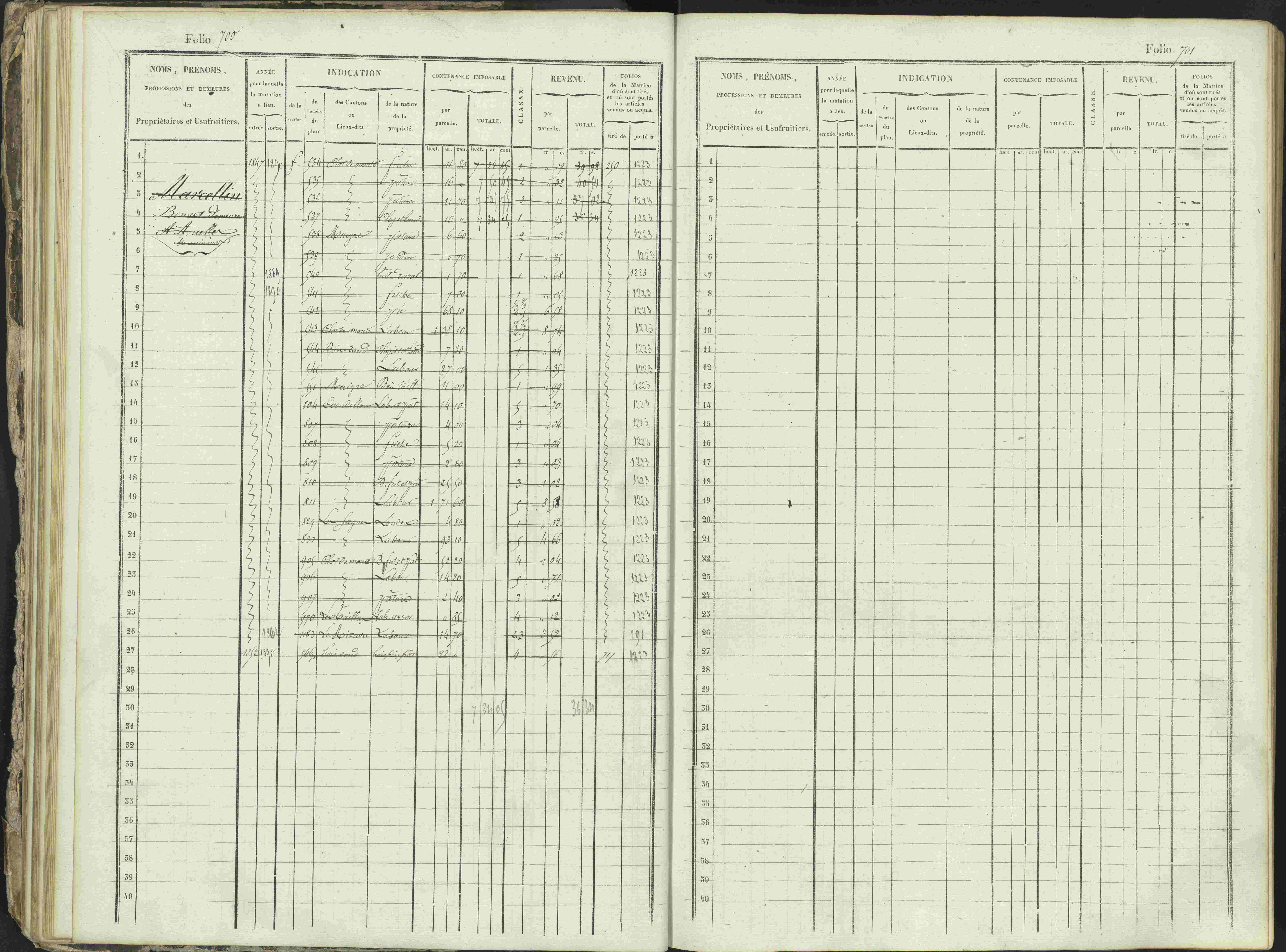 Ancelle - 3 P 129/1 - 3 P 129/1 - Matrice, folios 625-1246. 