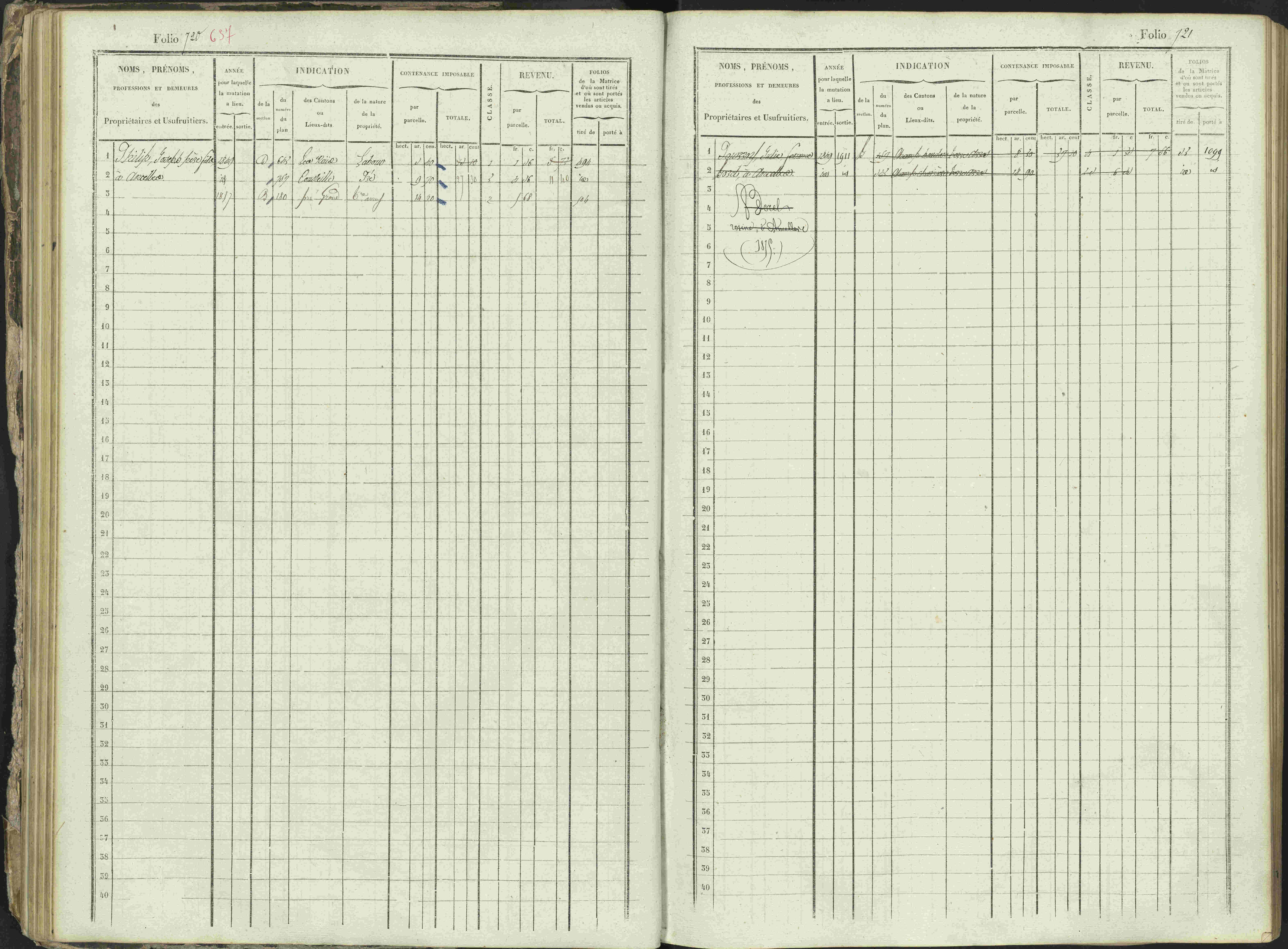 Ancelle - 3 P 129/1 - 3 P 129/1 - Matrice, folios 625-1246. 