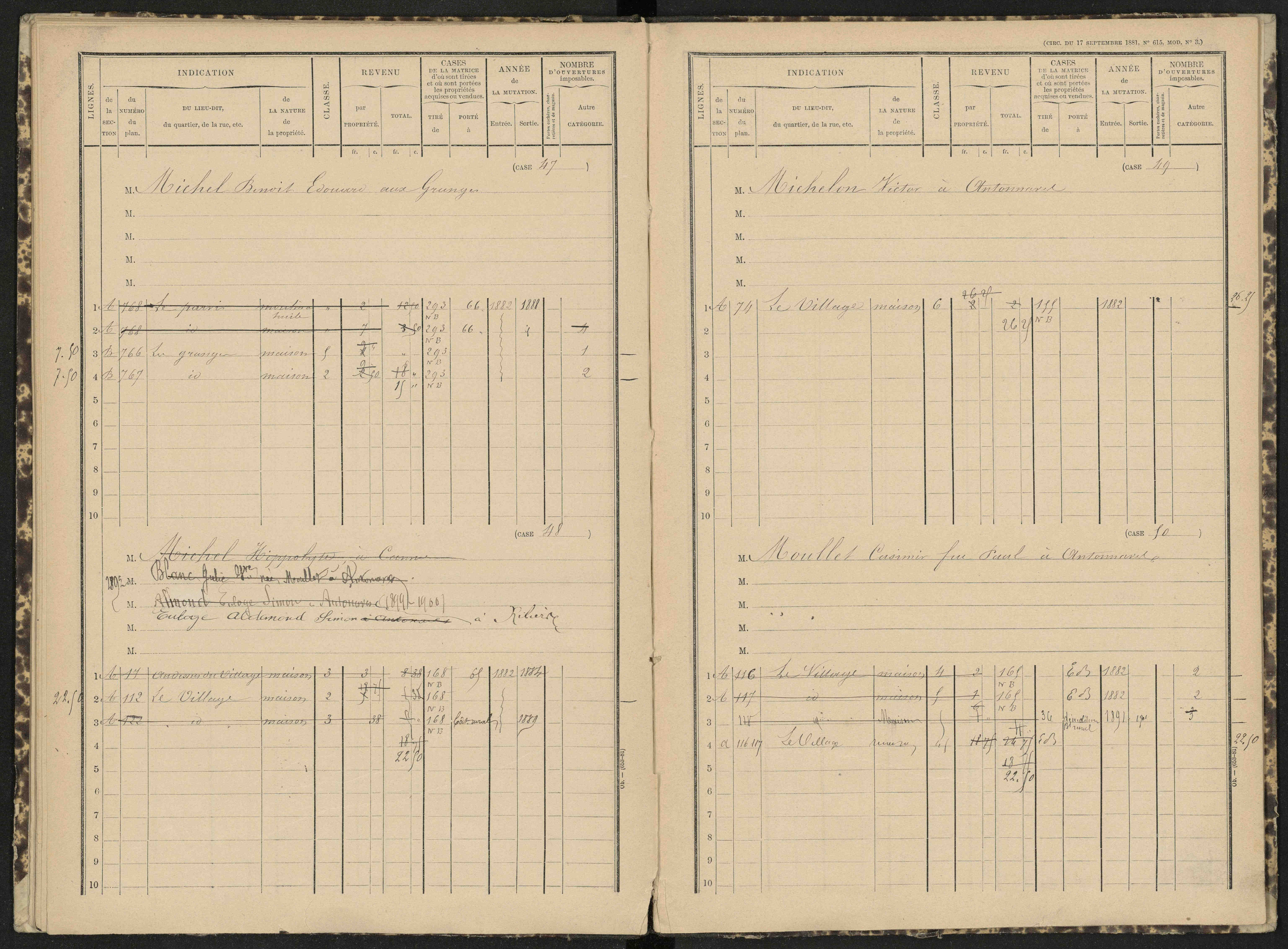 Antonaves - 3 P 139/1 - 3 P 139/1 - Matrice des propriétés bâties.