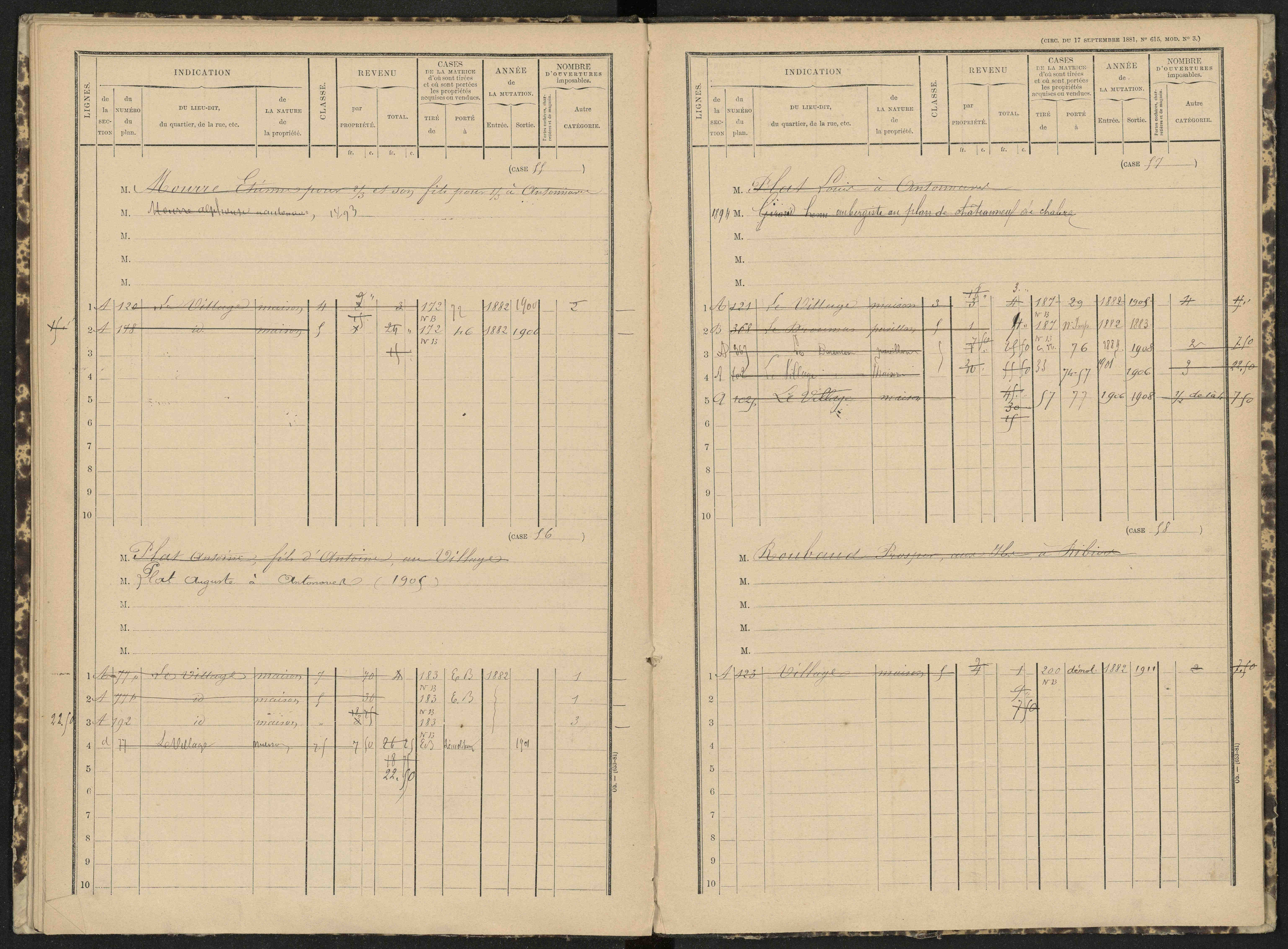 Antonaves - 3 P 139/1 - 3 P 139/1 - Matrice des propriétés bâties.
