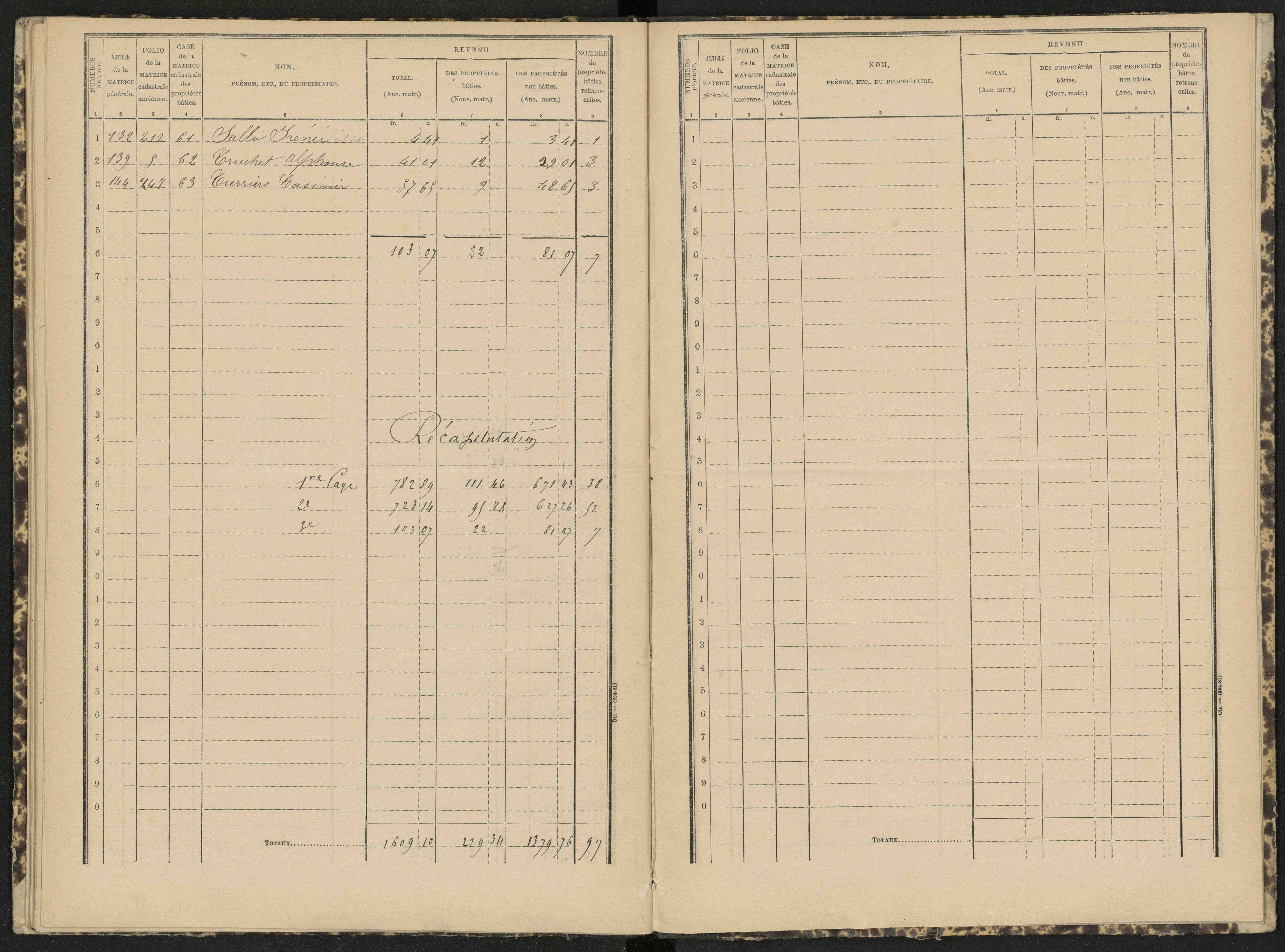 Antonaves - 3 P 139/1 - 3 P 139/1 - Matrice des propriétés bâties.