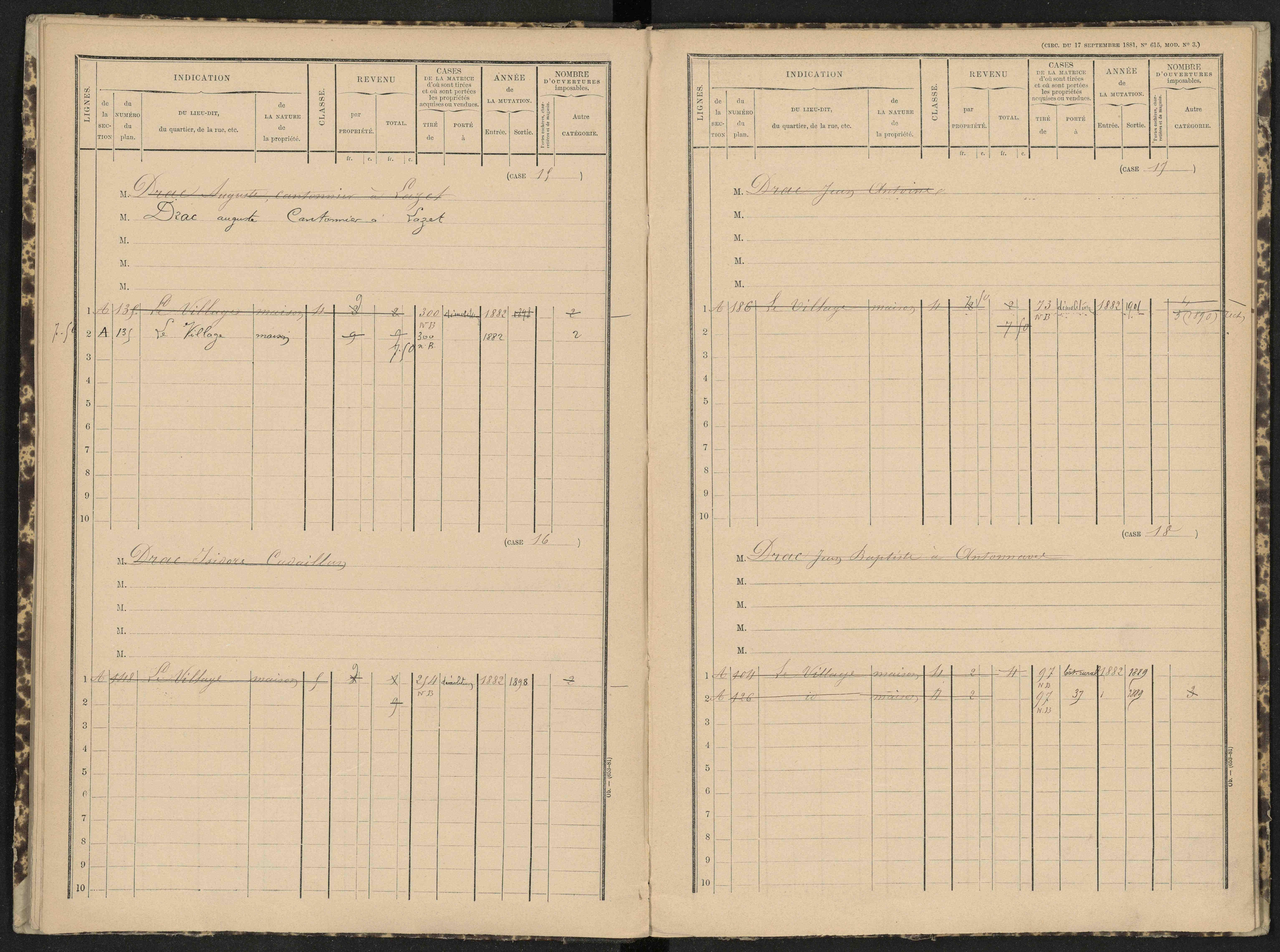 Antonaves - 3 P 139/1 - 3 P 139/1 - Matrice des propriétés bâties.