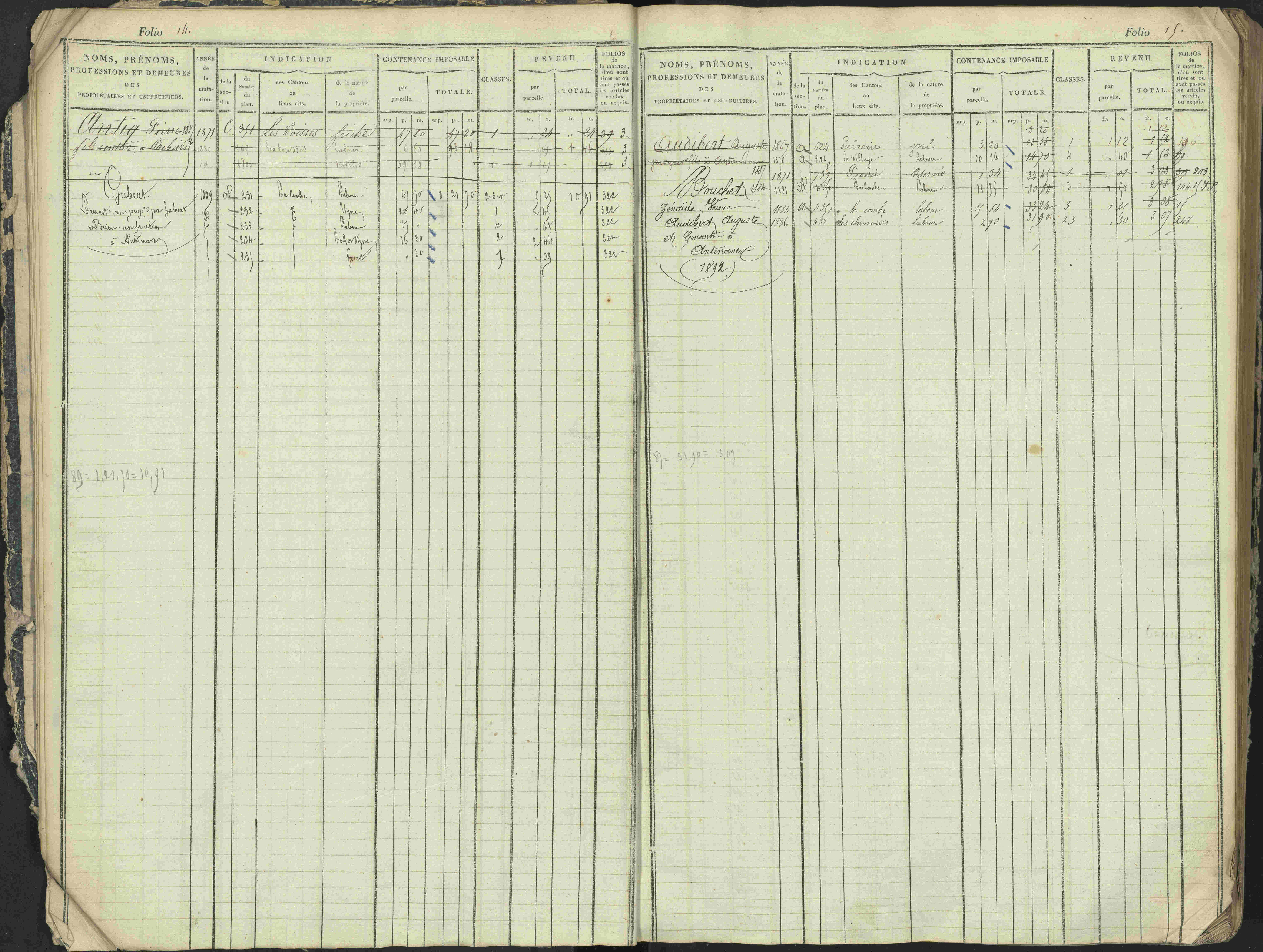 Antonaves - 3 P 137/1 - 3 P 137/1 - Matrice des propriétés foncières.