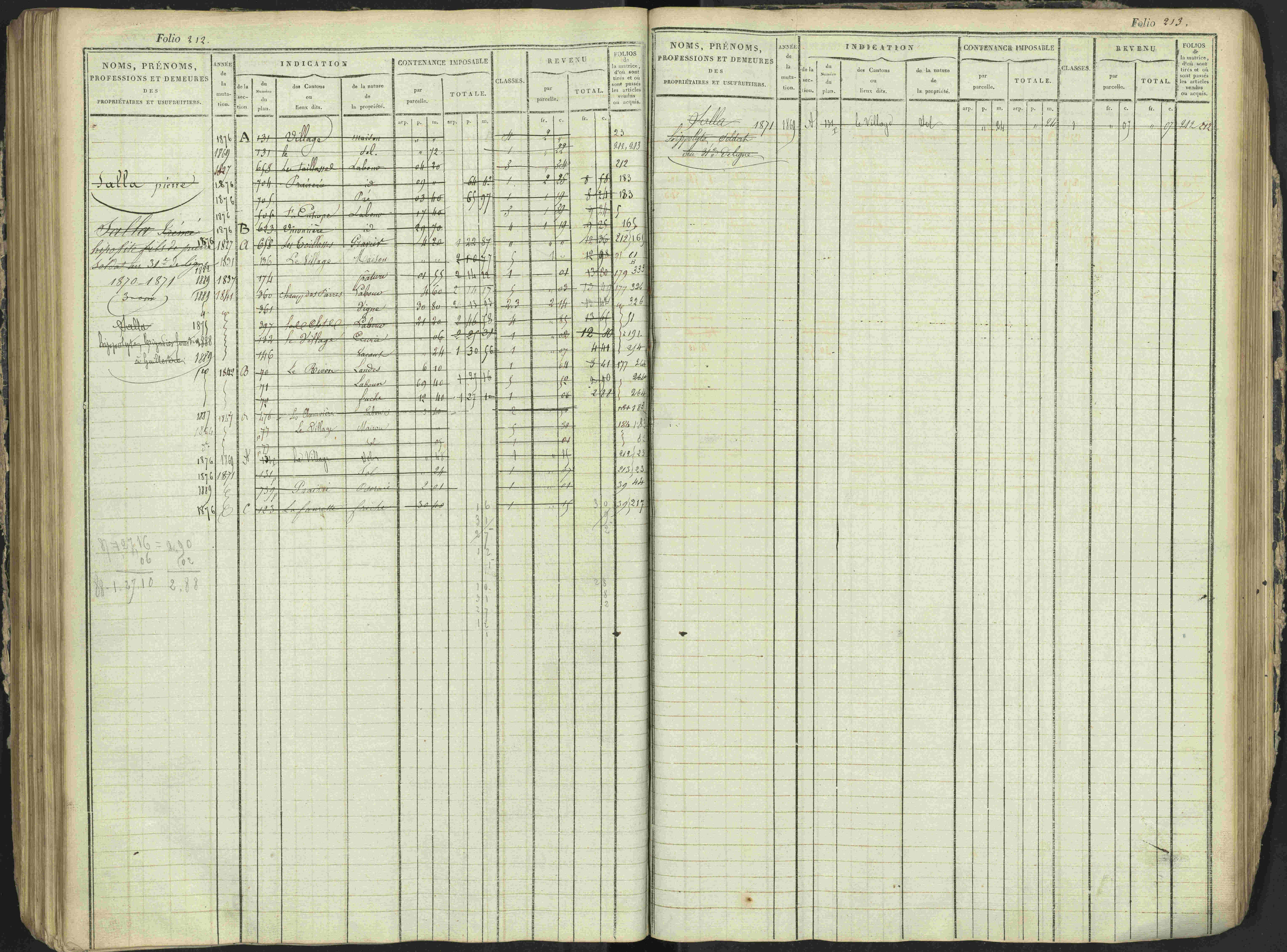 Antonaves - 3 P 137/1 - 3 P 137/1 - Matrice des propriétés foncières.