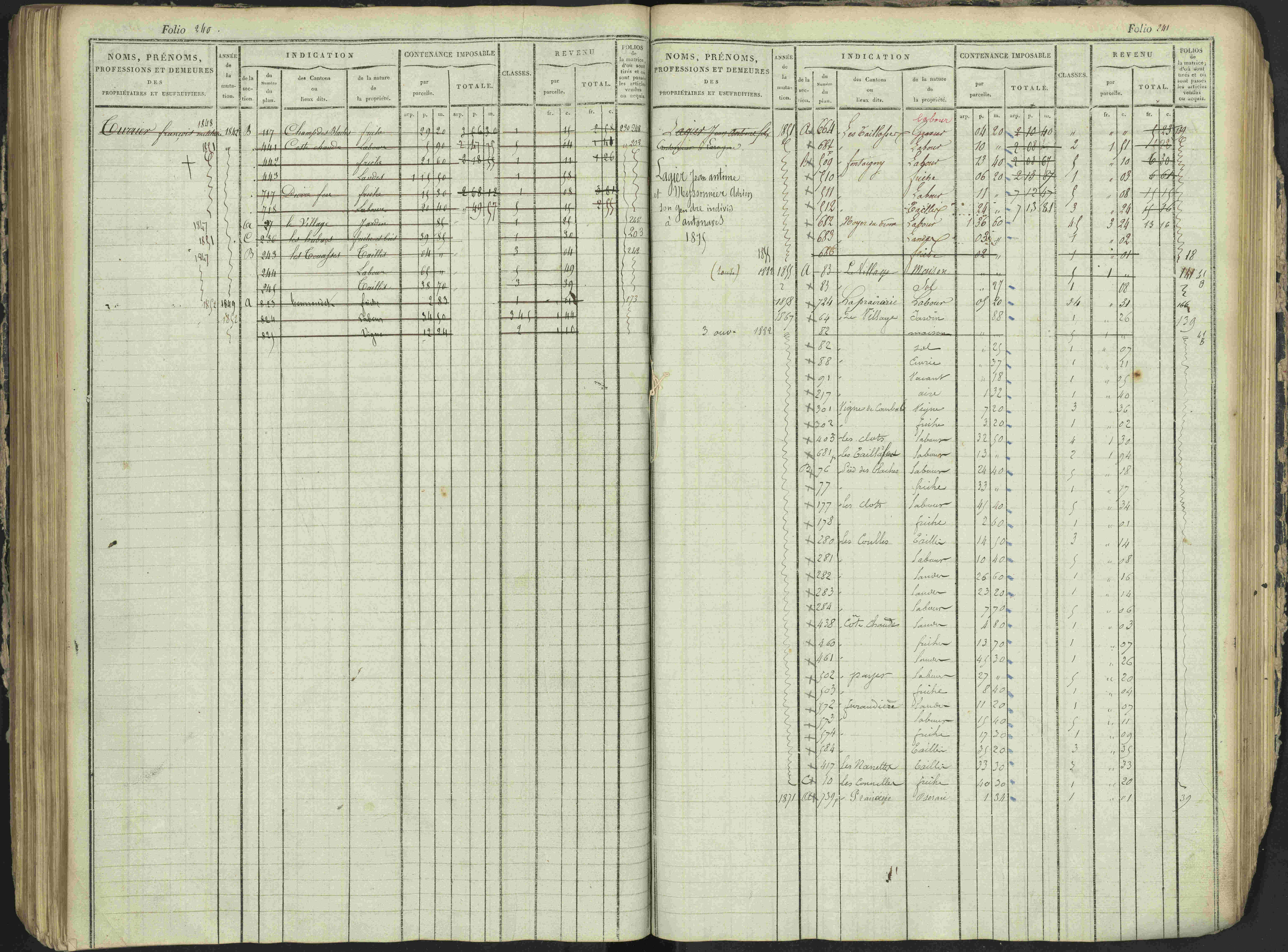 Antonaves - 3 P 137/1 - 3 P 137/1 - Matrice des propriétés foncières.