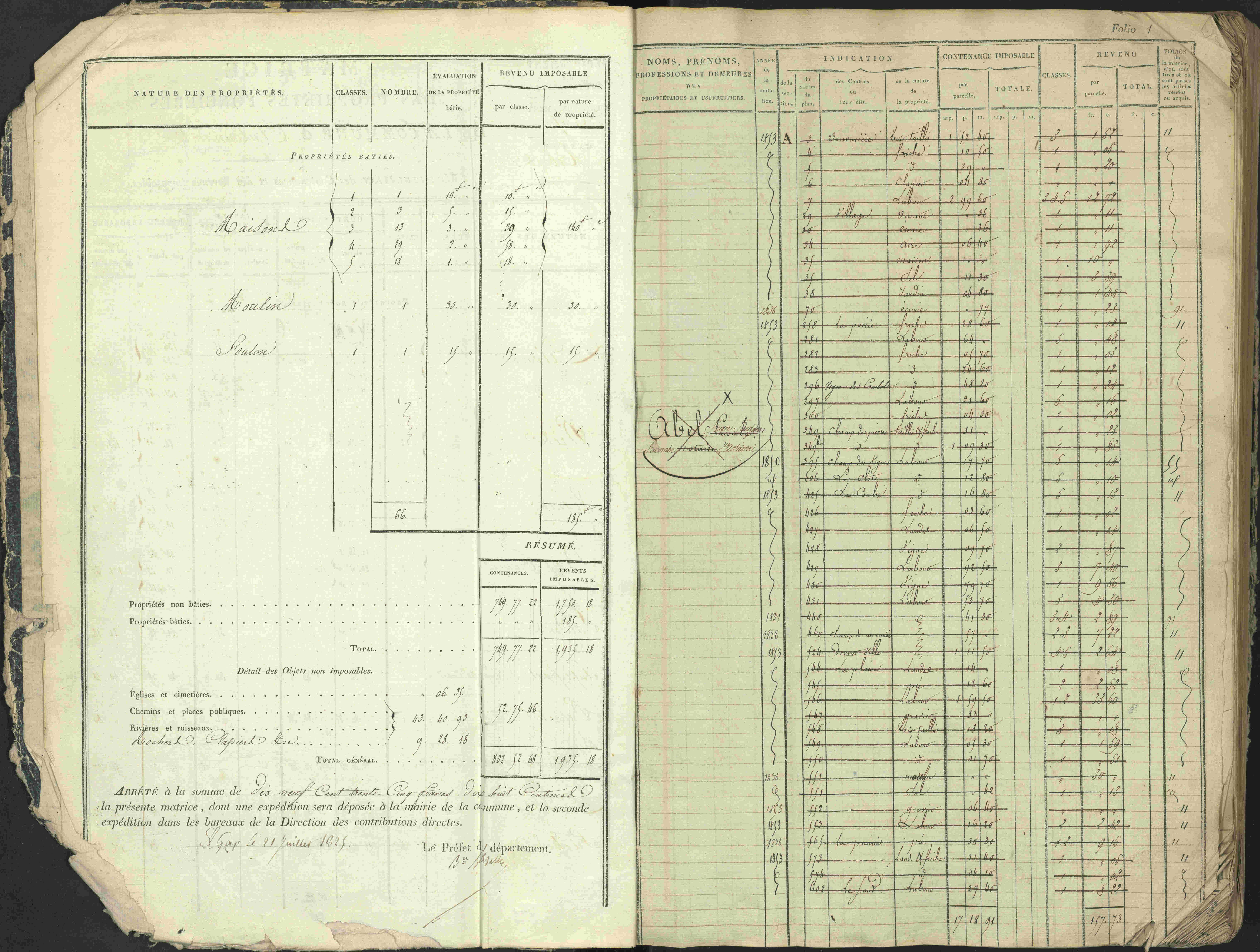 Antonaves - 3 P 137/1 - 3 P 137/1 - Matrice des propriétés foncières.