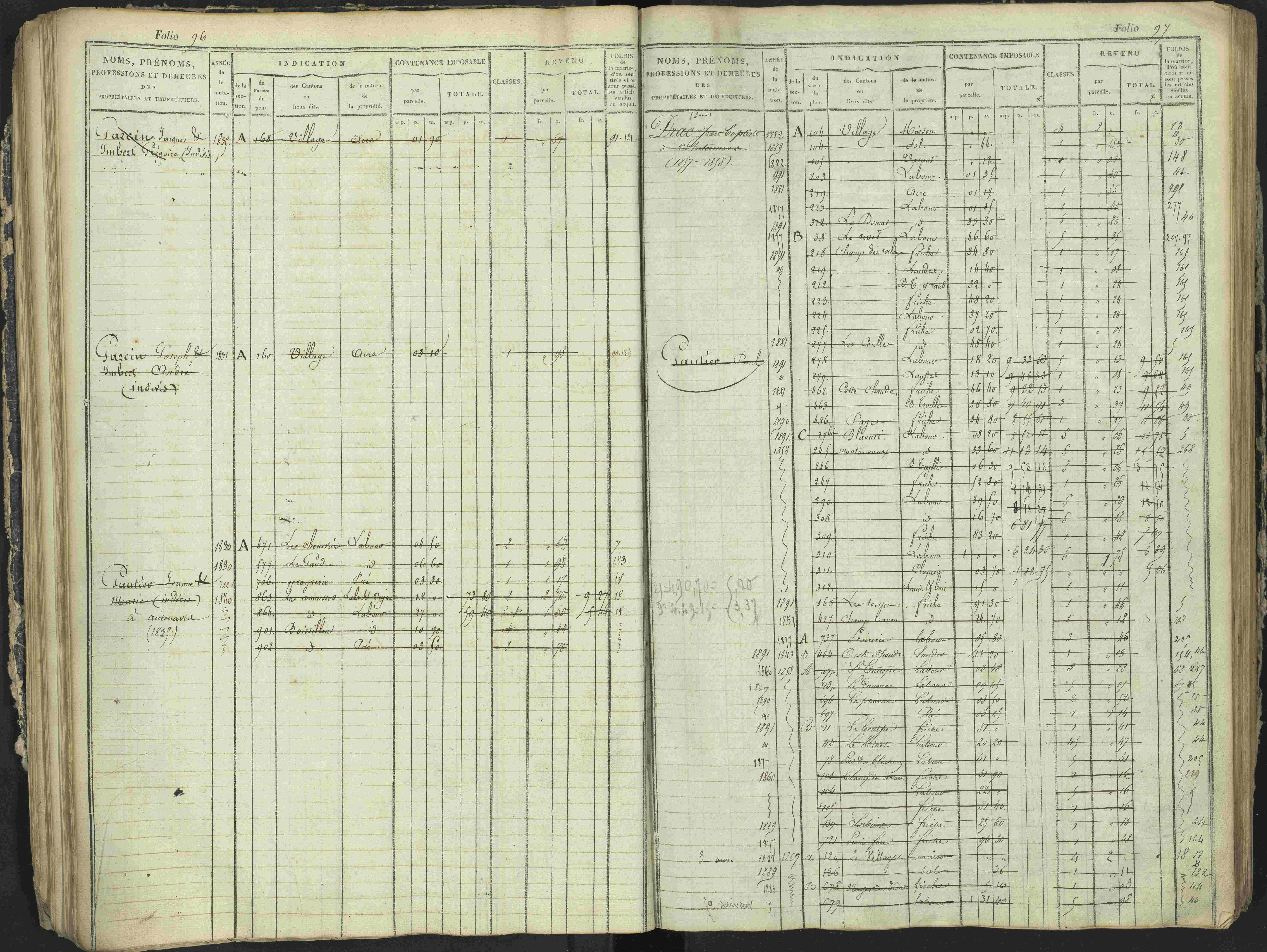 Antonaves - 3 P 137/1 - 3 P 137/1 - Matrice des propriétés foncières.