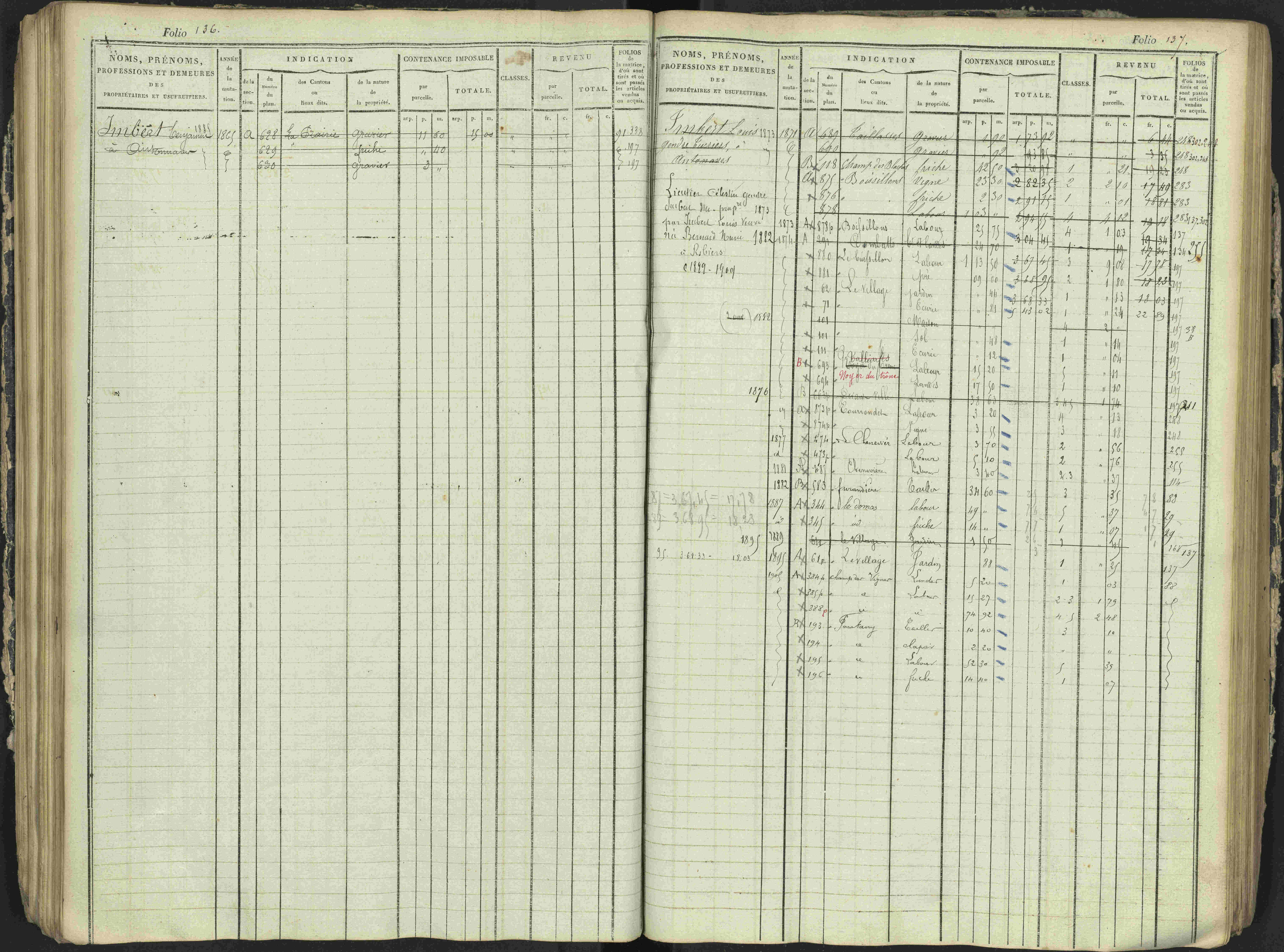 Antonaves - 3 P 137/1 - 3 P 137/1 - Matrice des propriétés foncières.