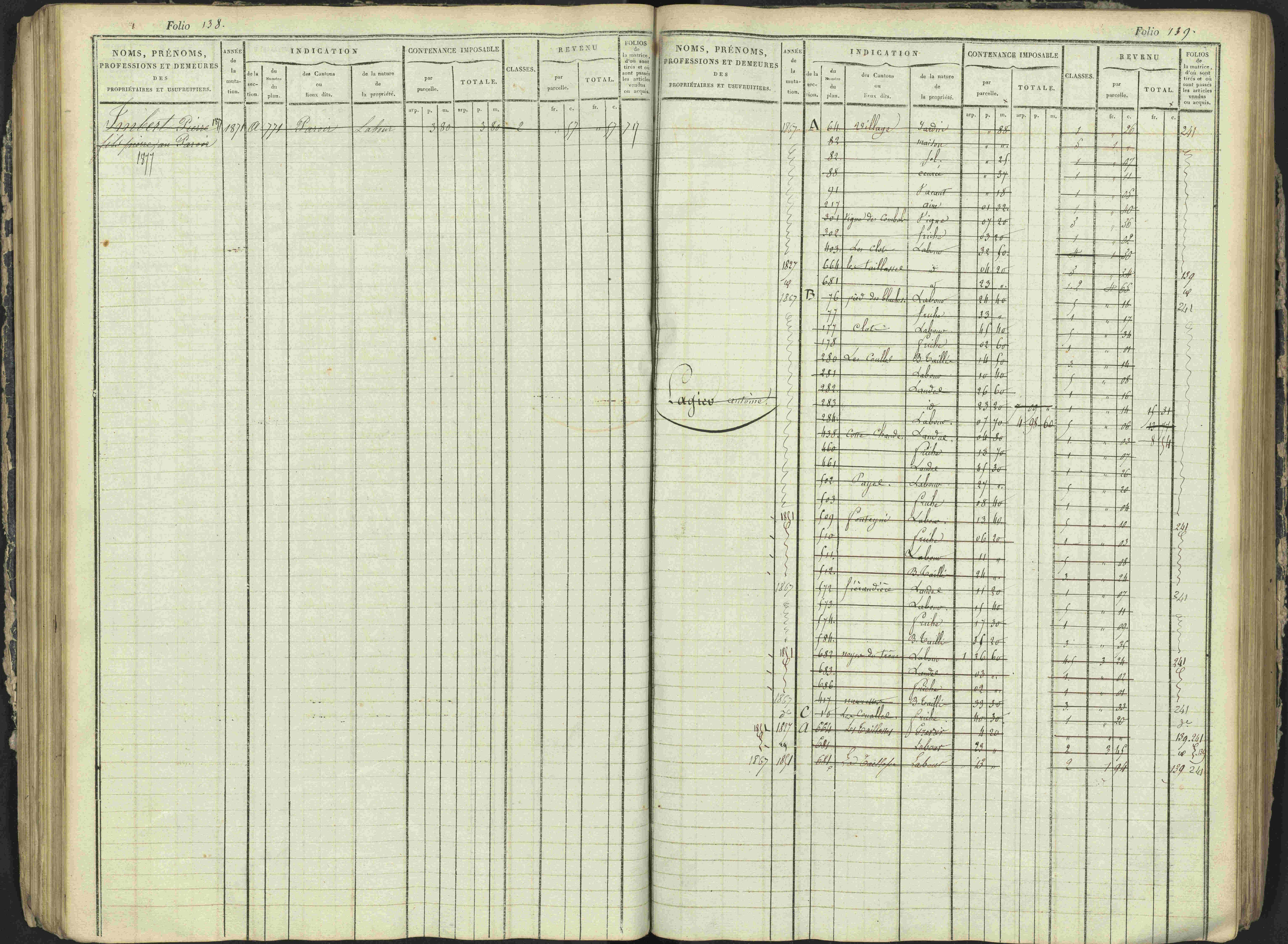 Antonaves - 3 P 137/1 - 3 P 137/1 - Matrice des propriétés foncières.