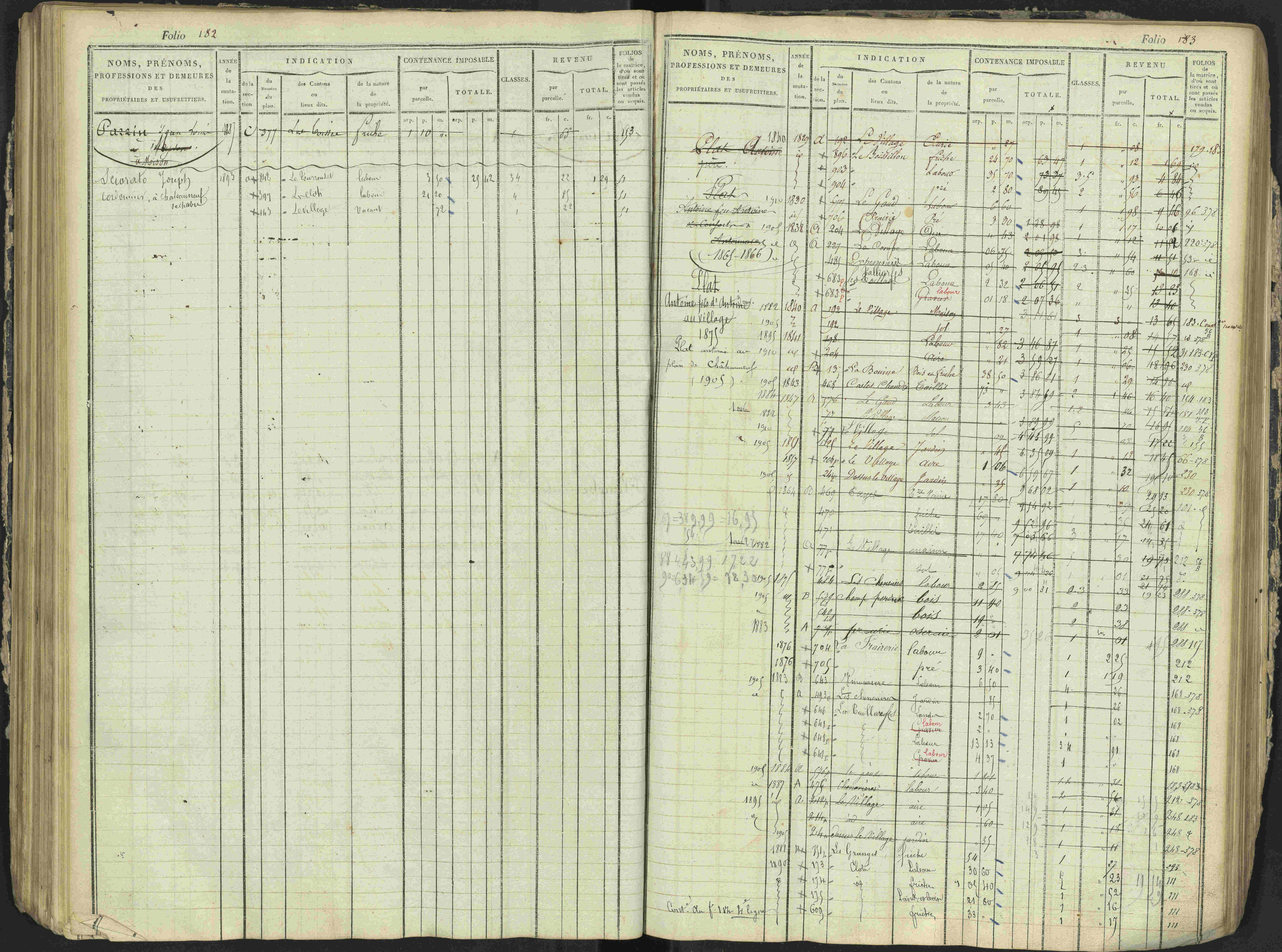 Antonaves - 3 P 137/1 - 3 P 137/1 - Matrice des propriétés foncières.