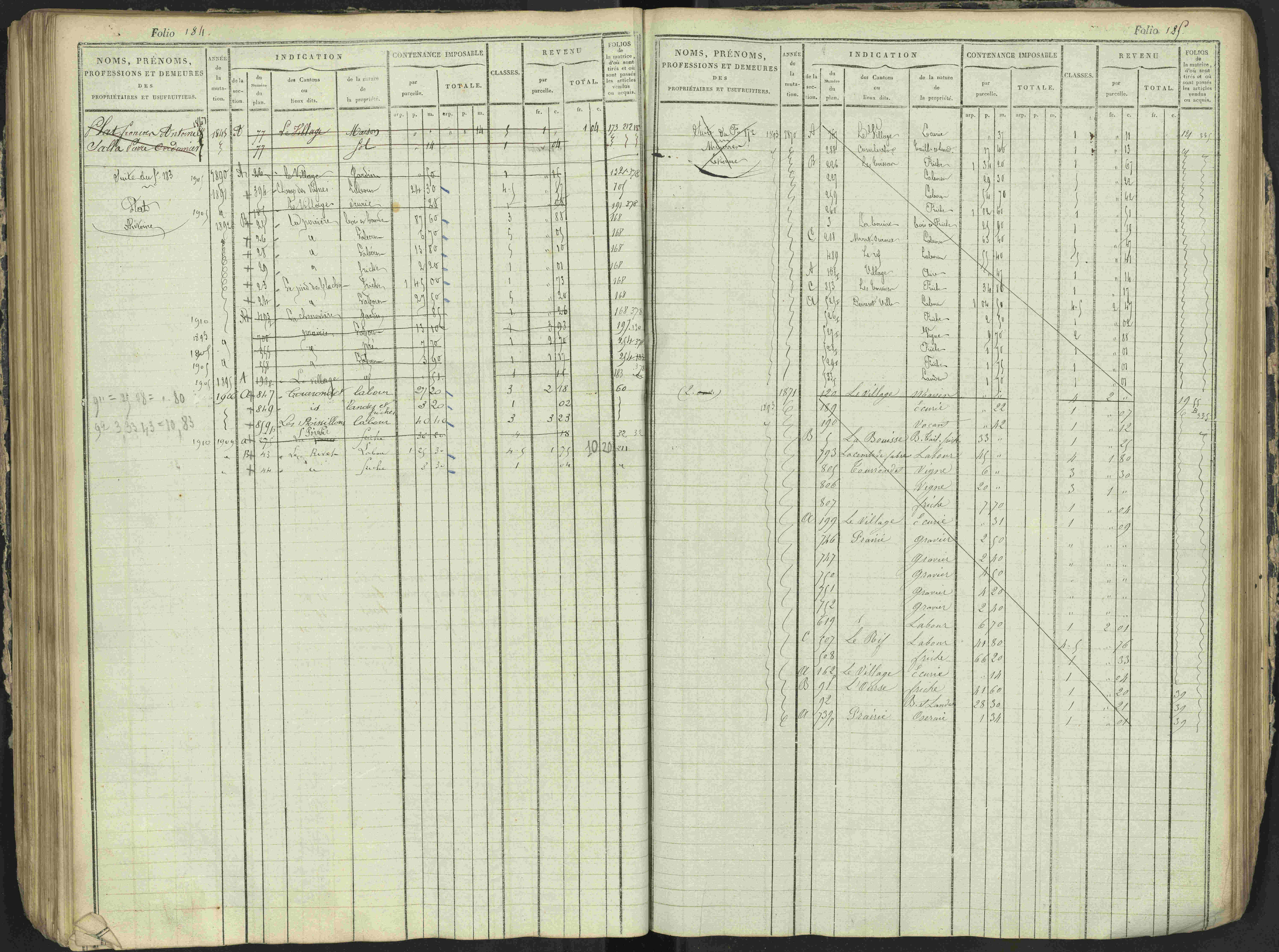 Antonaves - 3 P 137/1 - 3 P 137/1 - Matrice des propriétés foncières.