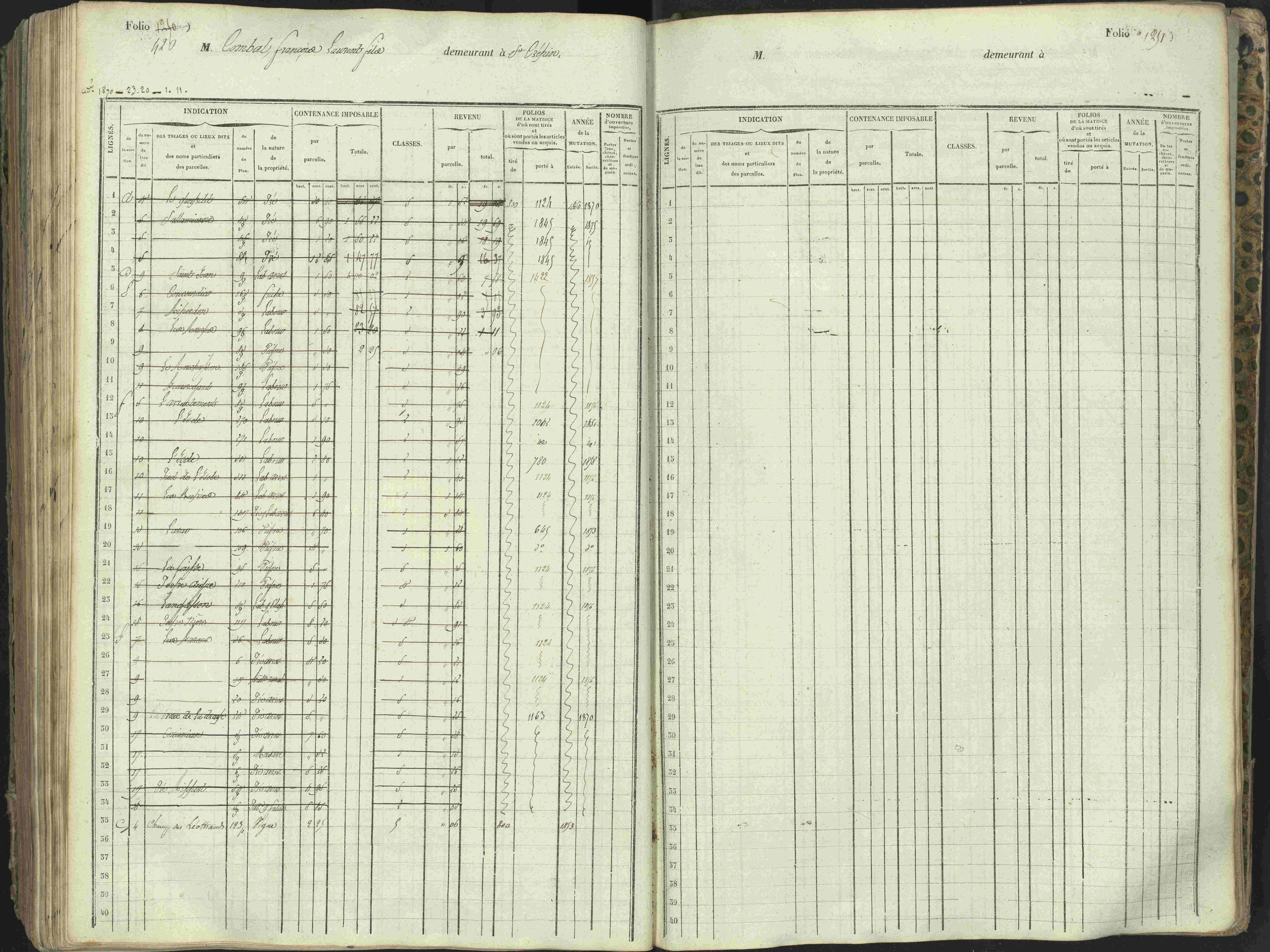 L'Argentière-la-Bessée - 3 P 146/1 - 3 P 146/1 - Matrice, folios 701-1420. 