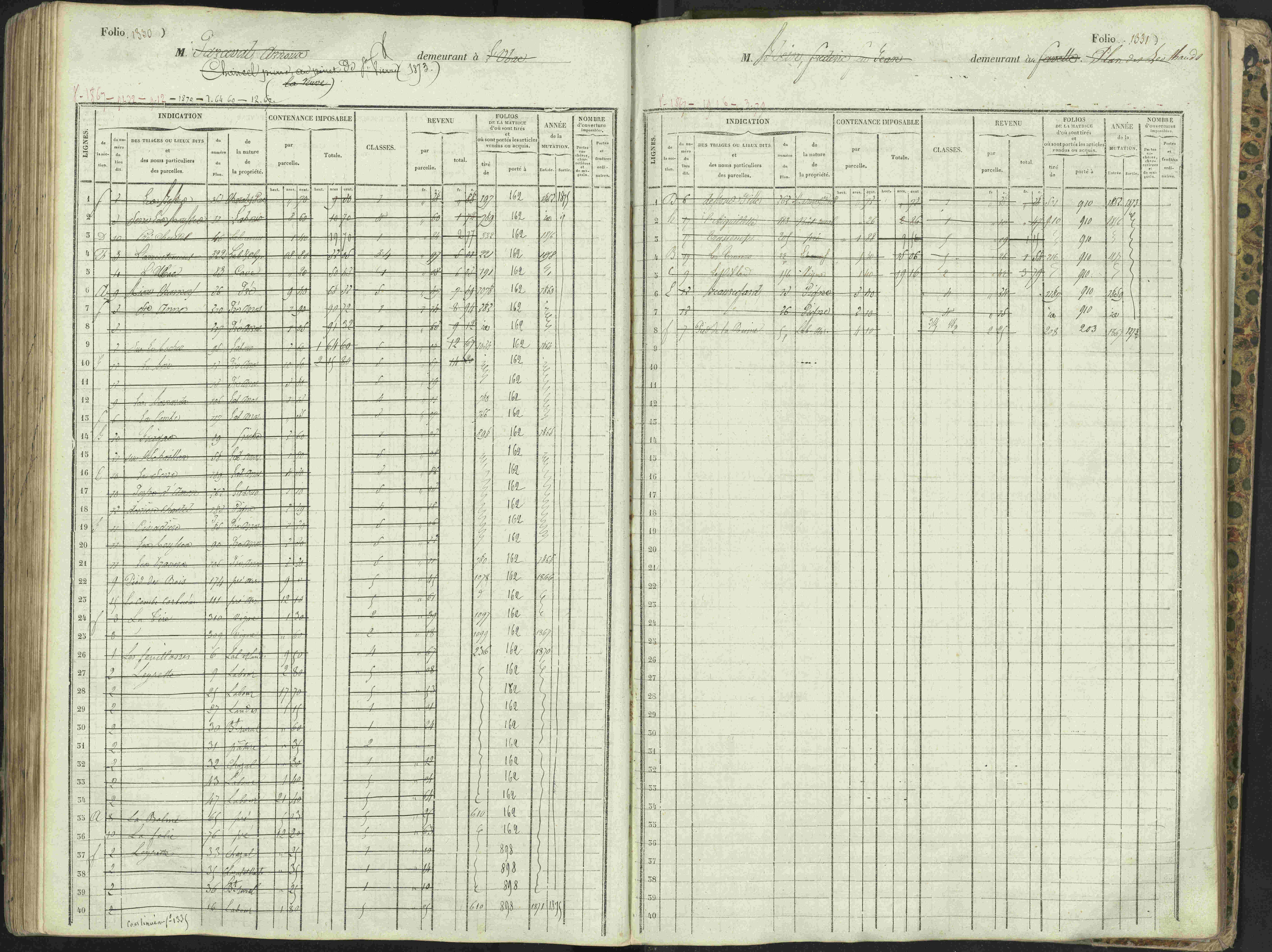 L'Argentière-la-Bessée - 3 P 146/1 - 3 P 146/1 - Matrice, folios 701-1420. 