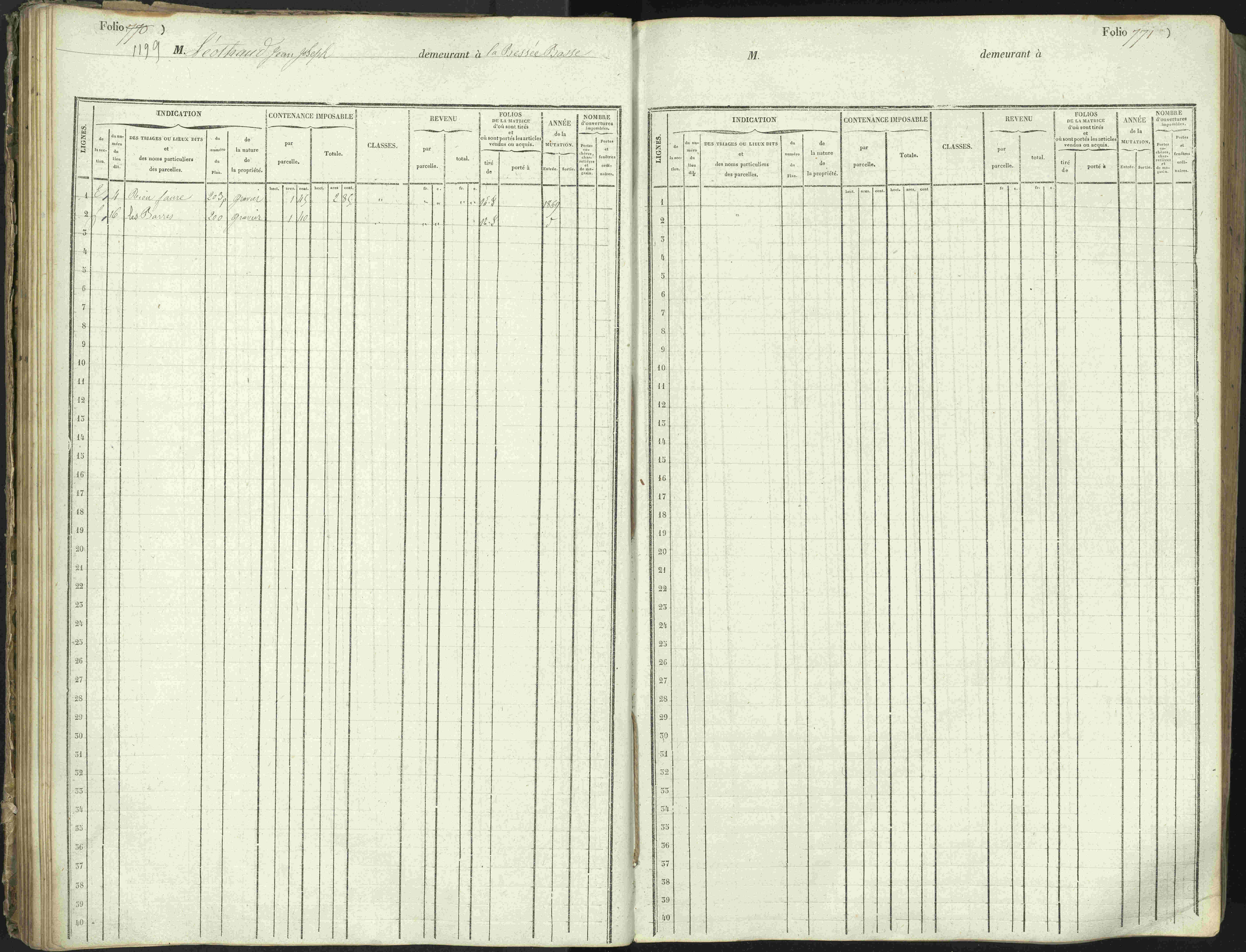 L'Argentière-la-Bessée - 3 P 146/1 - 3 P 146/1 - Matrice, folios 701-1420. 