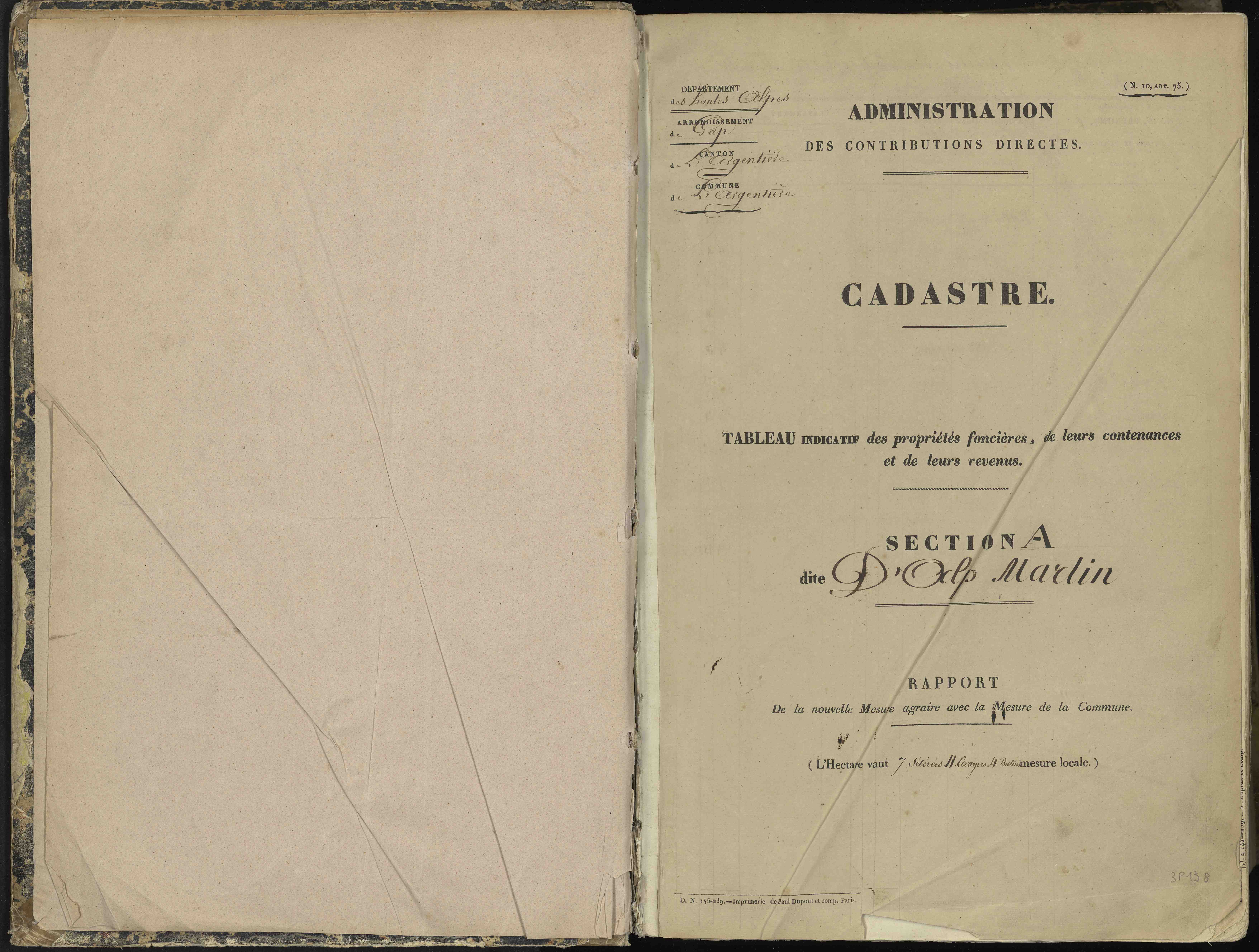 L'Argentière-la-Bessée - 3 P 143/1 - 3 P 143/1 - Section A 