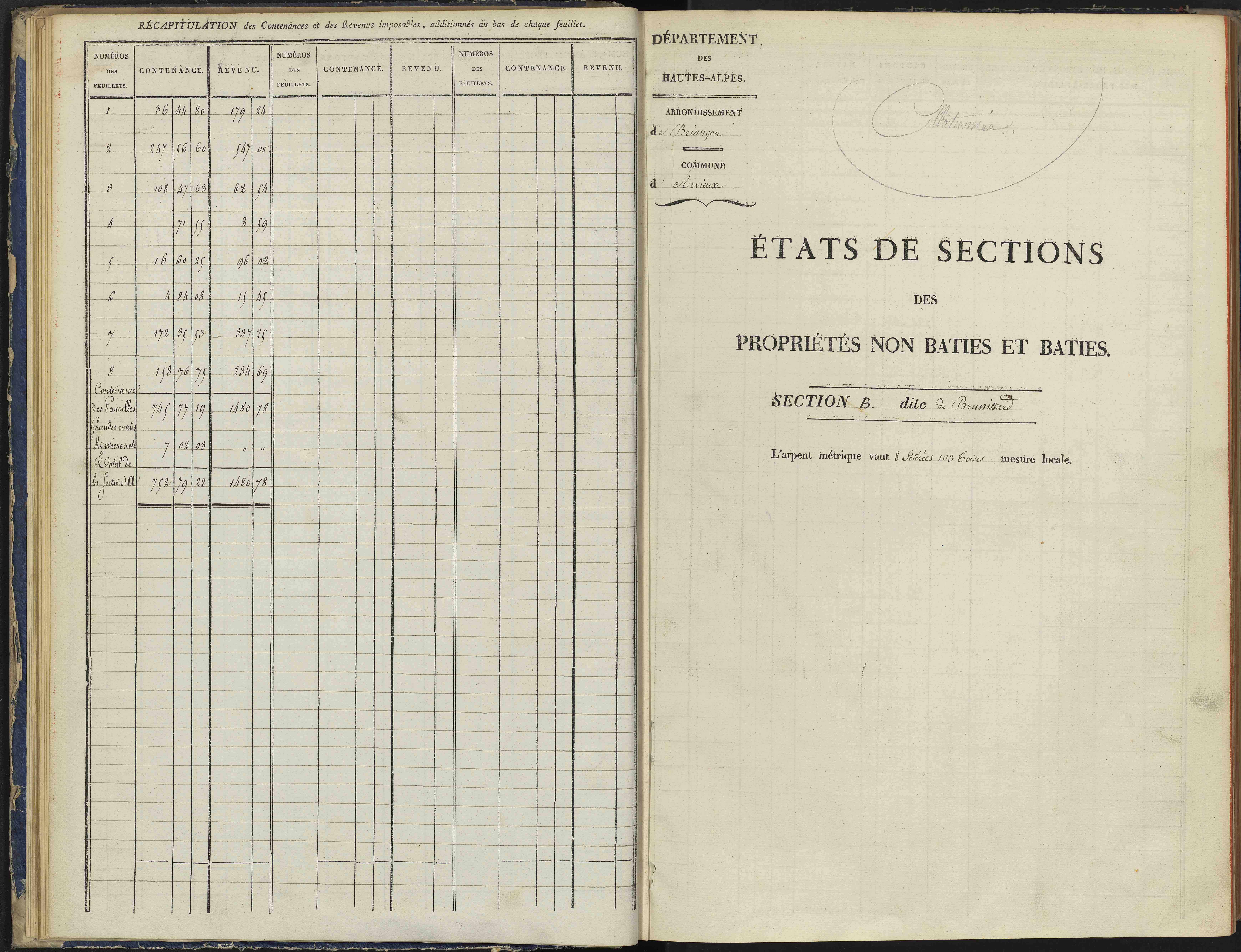 Arvieux - 3 P 157/2 - 3 P 157/2 - Section B 