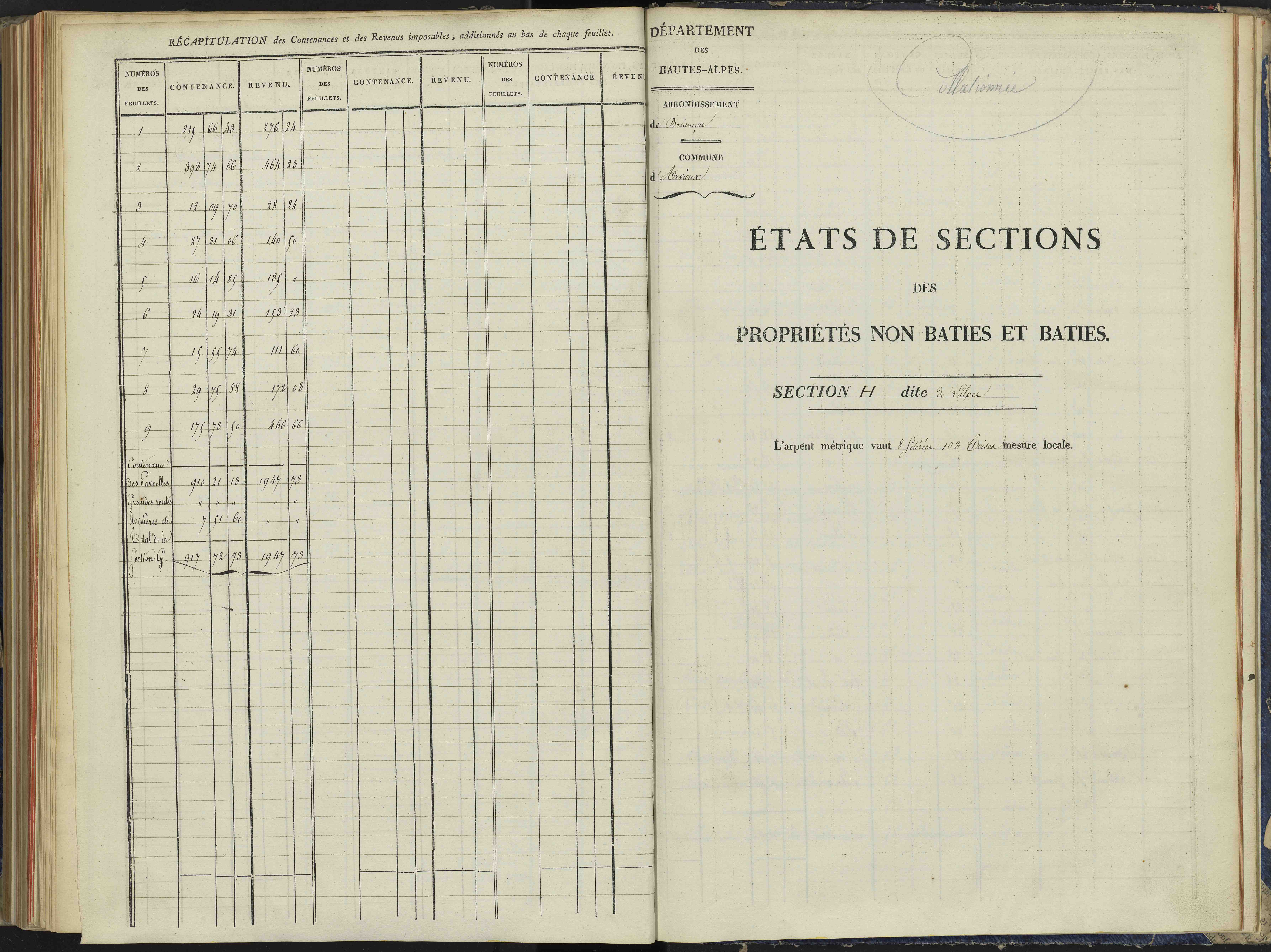 Arvieux - 3 P 157/7 - 3 P 157/7 - Section G 