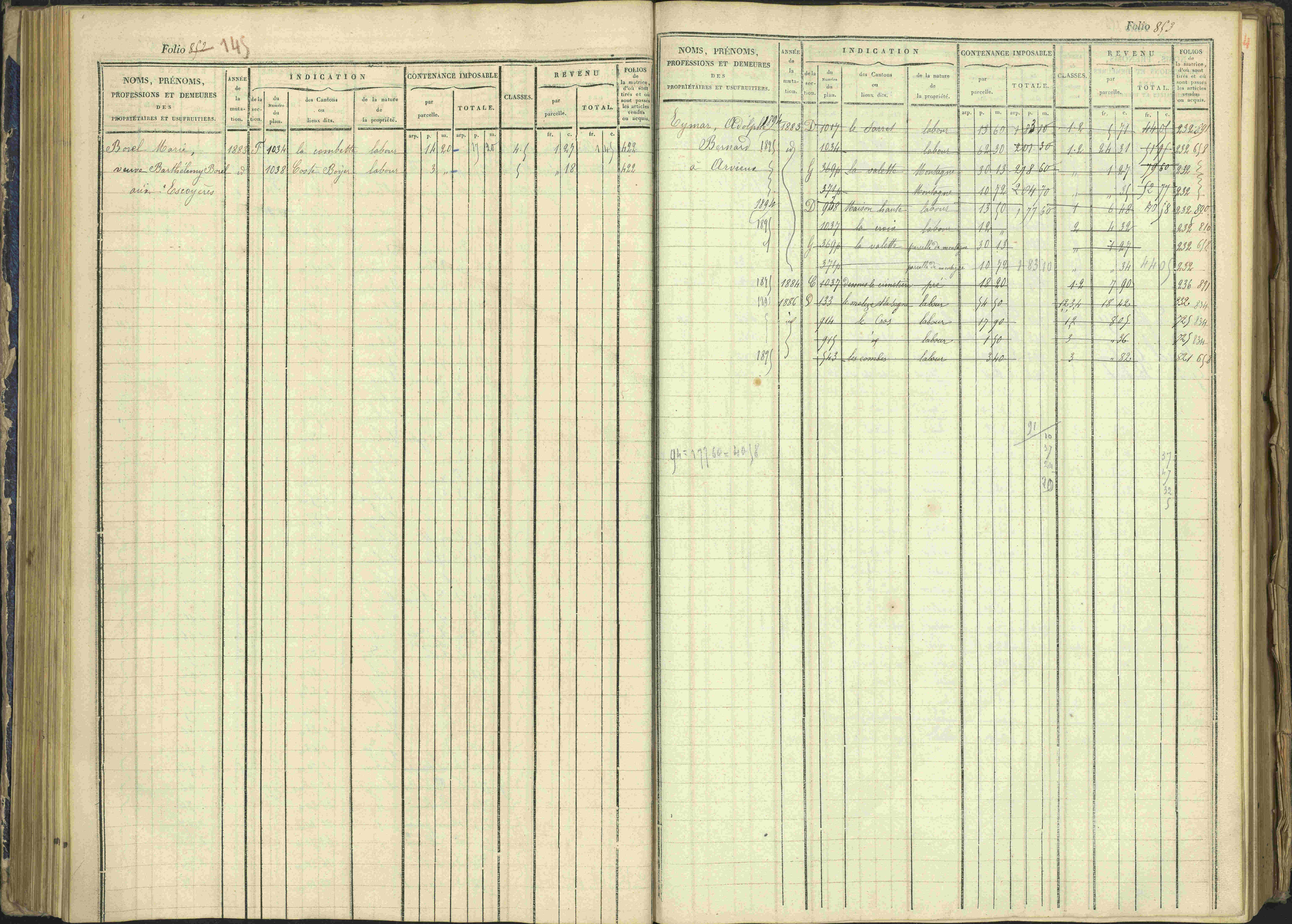 Arvieux - 3 P 160/1 - 3 P 160/1 - Matrice, folios 601-1174. 