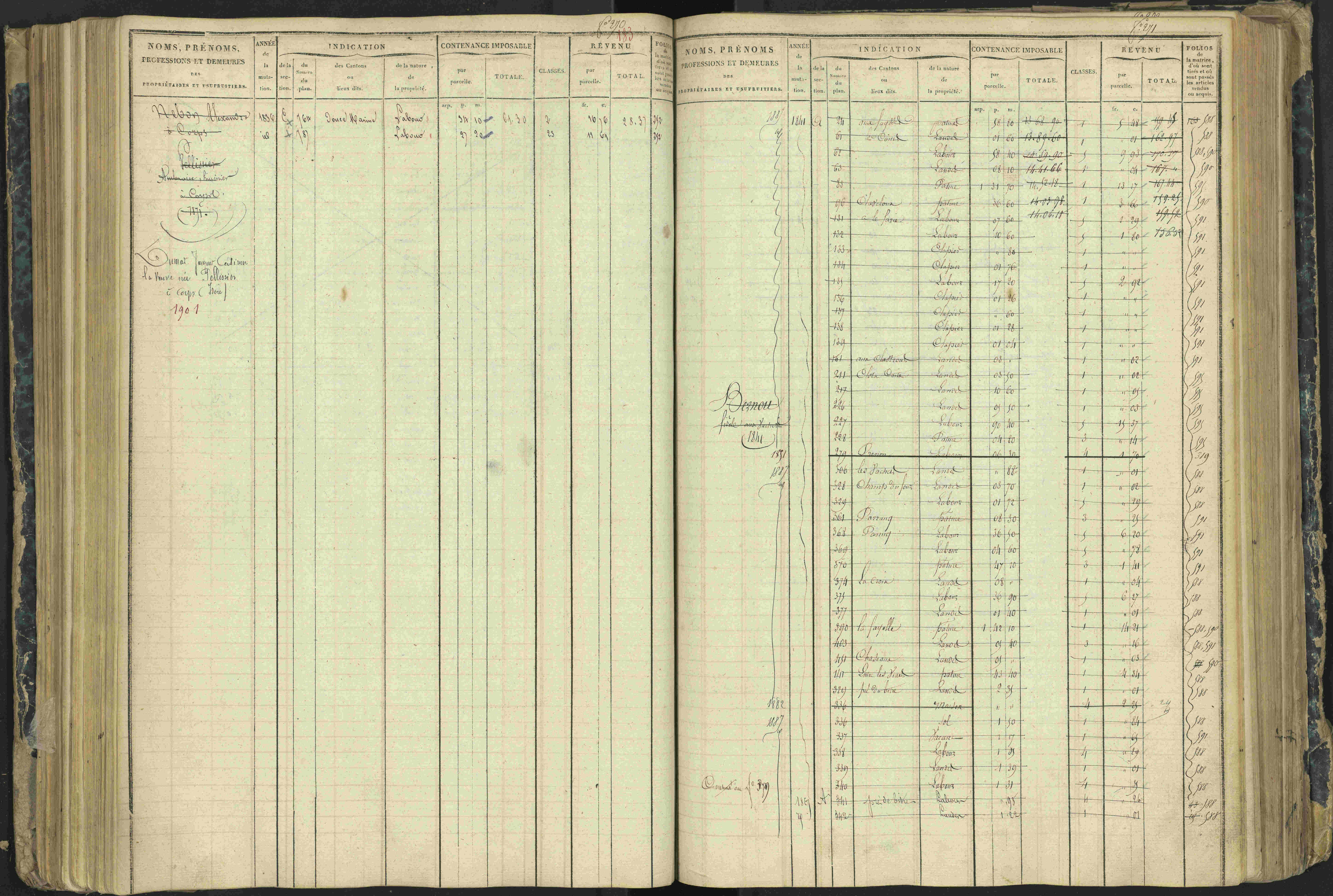 Aspres-lès-Corps - 3 P 177/2 - 3 P 177/2 - Matrice, folios 1-487.