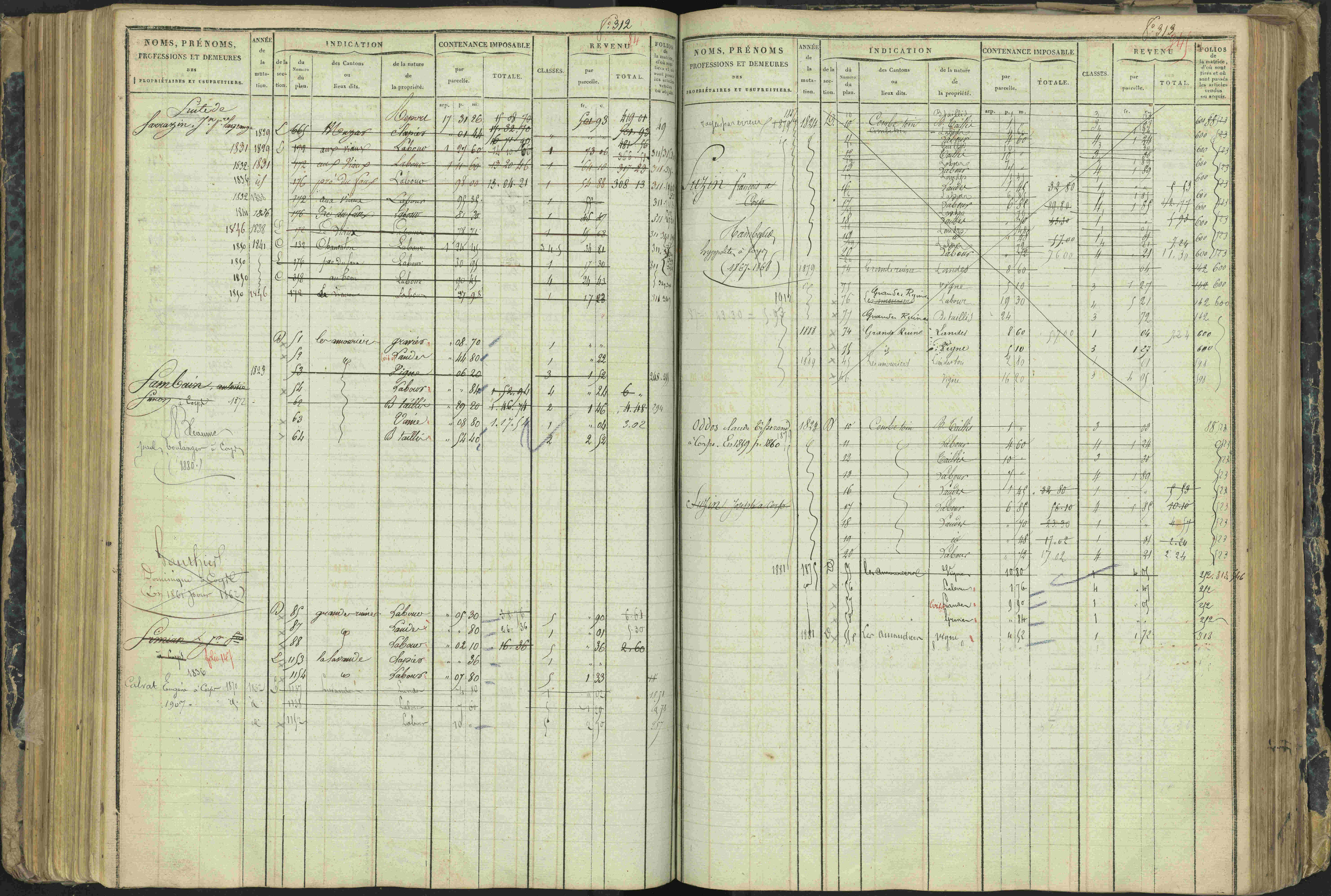 Aspres-lès-Corps - 3 P 177/2 - 3 P 177/2 - Matrice, folios 1-487.