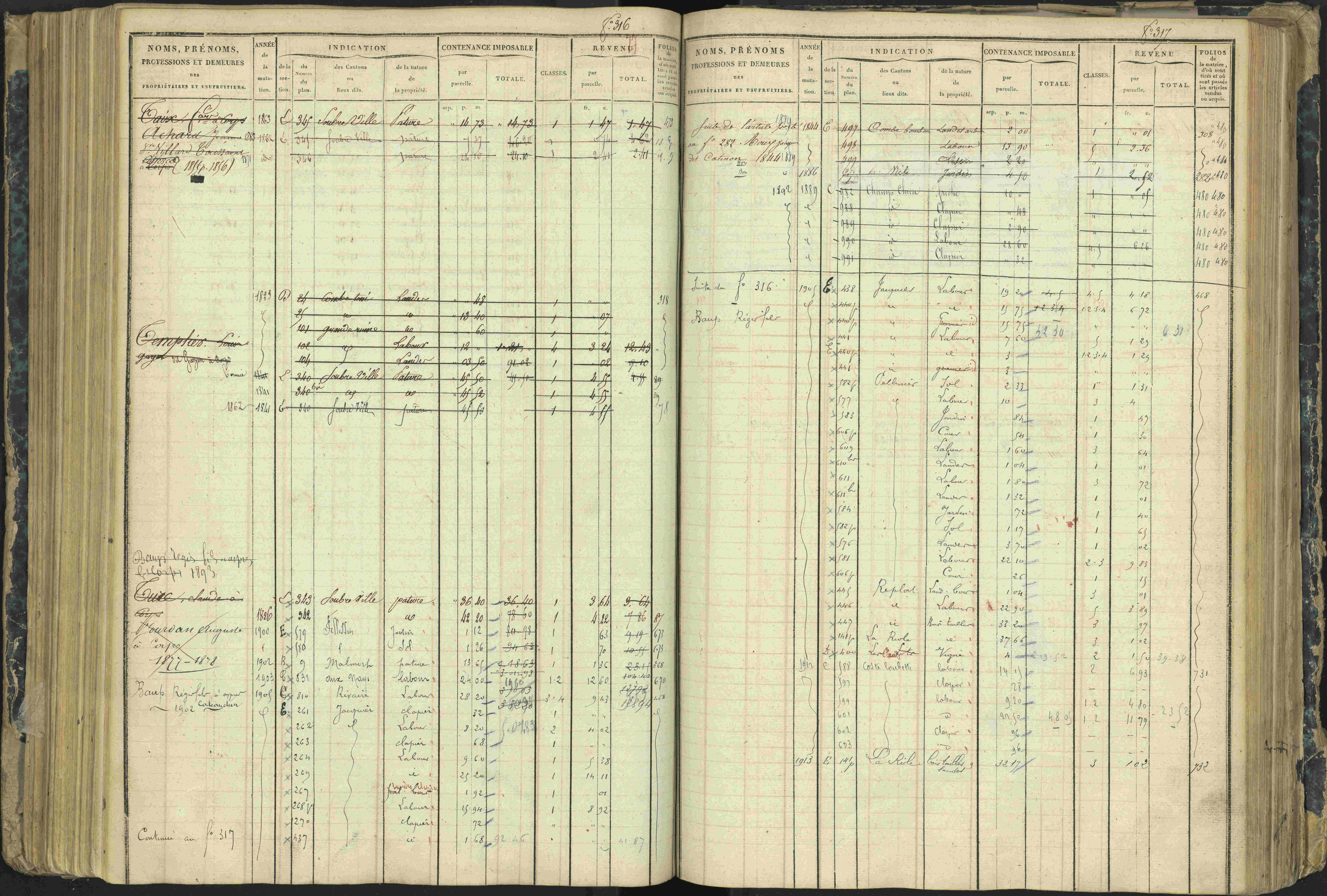 Aspres-lès-Corps - 3 P 177/2 - 3 P 177/2 - Matrice, folios 1-487.