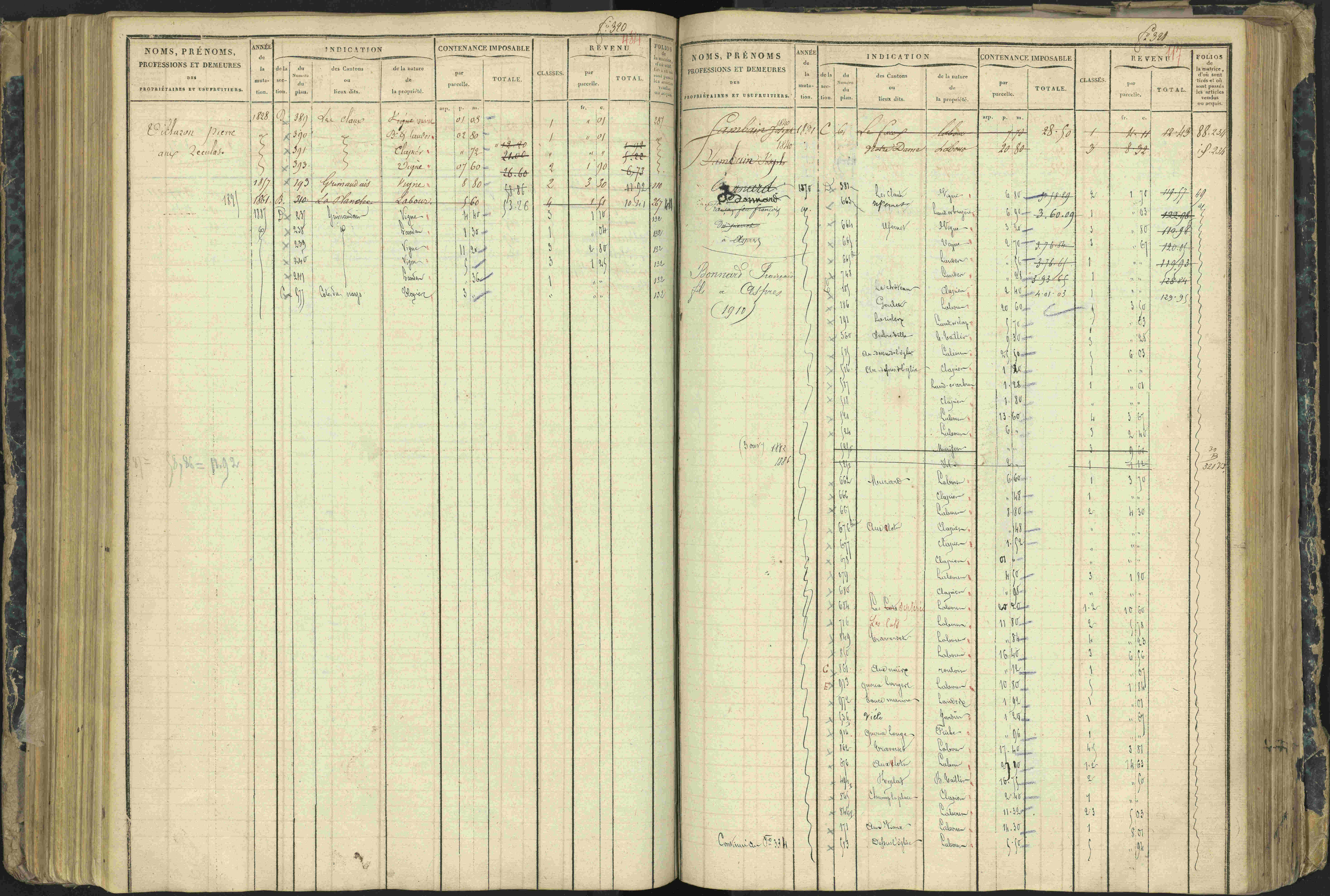 Aspres-lès-Corps - 3 P 177/2 - 3 P 177/2 - Matrice, folios 1-487.