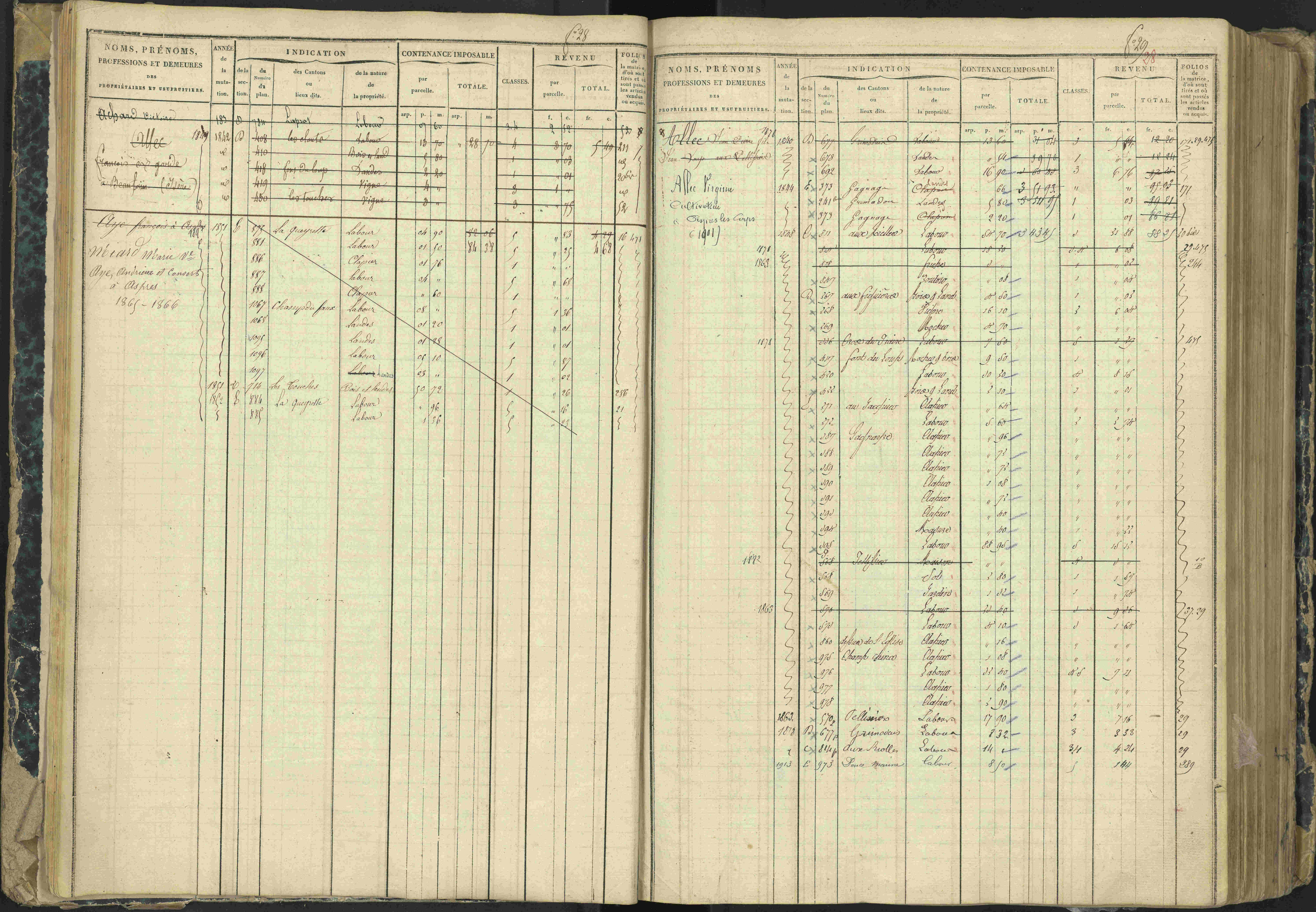 Aspres-lès-Corps - 3 P 177/2 - 3 P 177/2 - Matrice, folios 1-487.