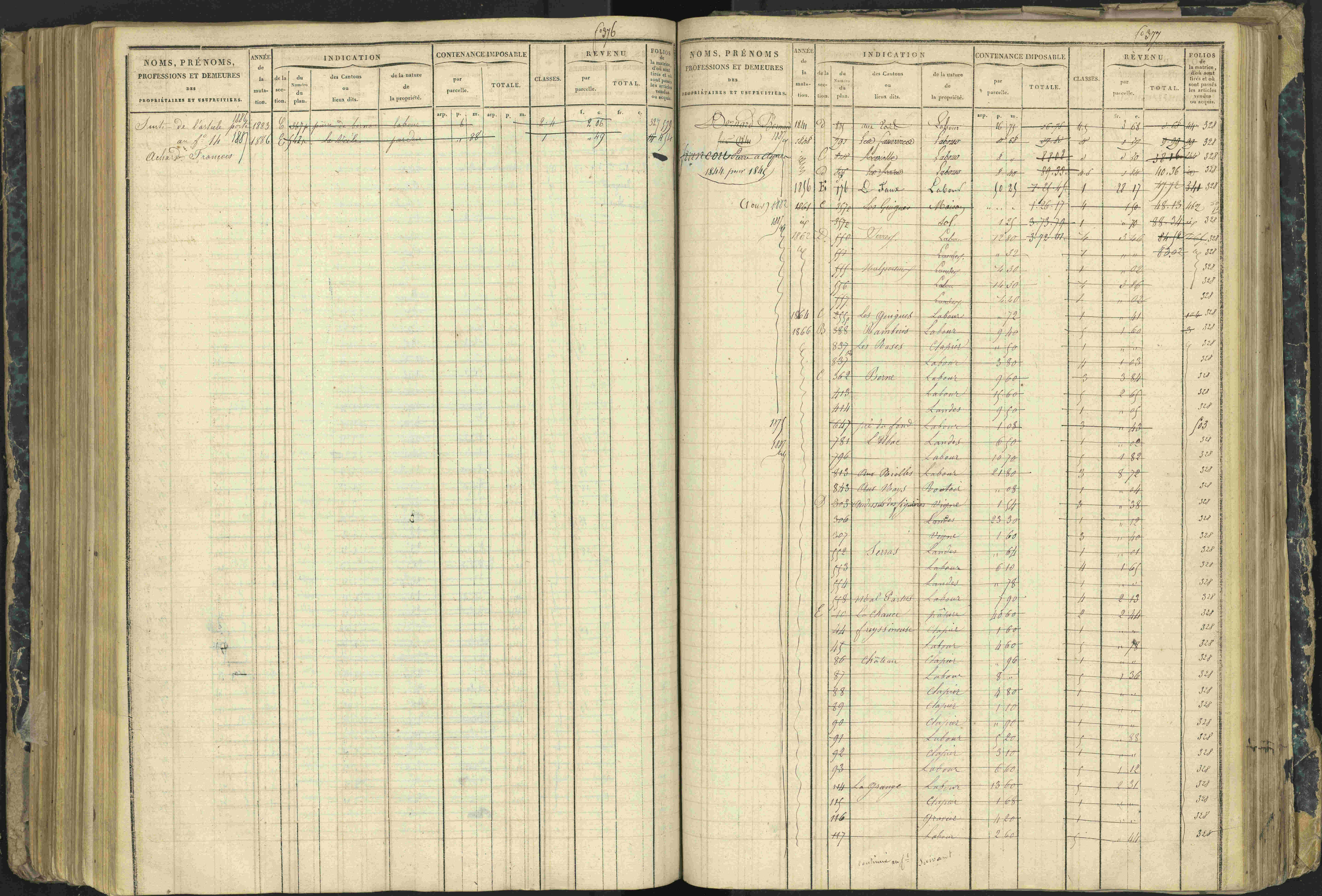 Aspres-lès-Corps - 3 P 177/2 - 3 P 177/2 - Matrice, folios 1-487.