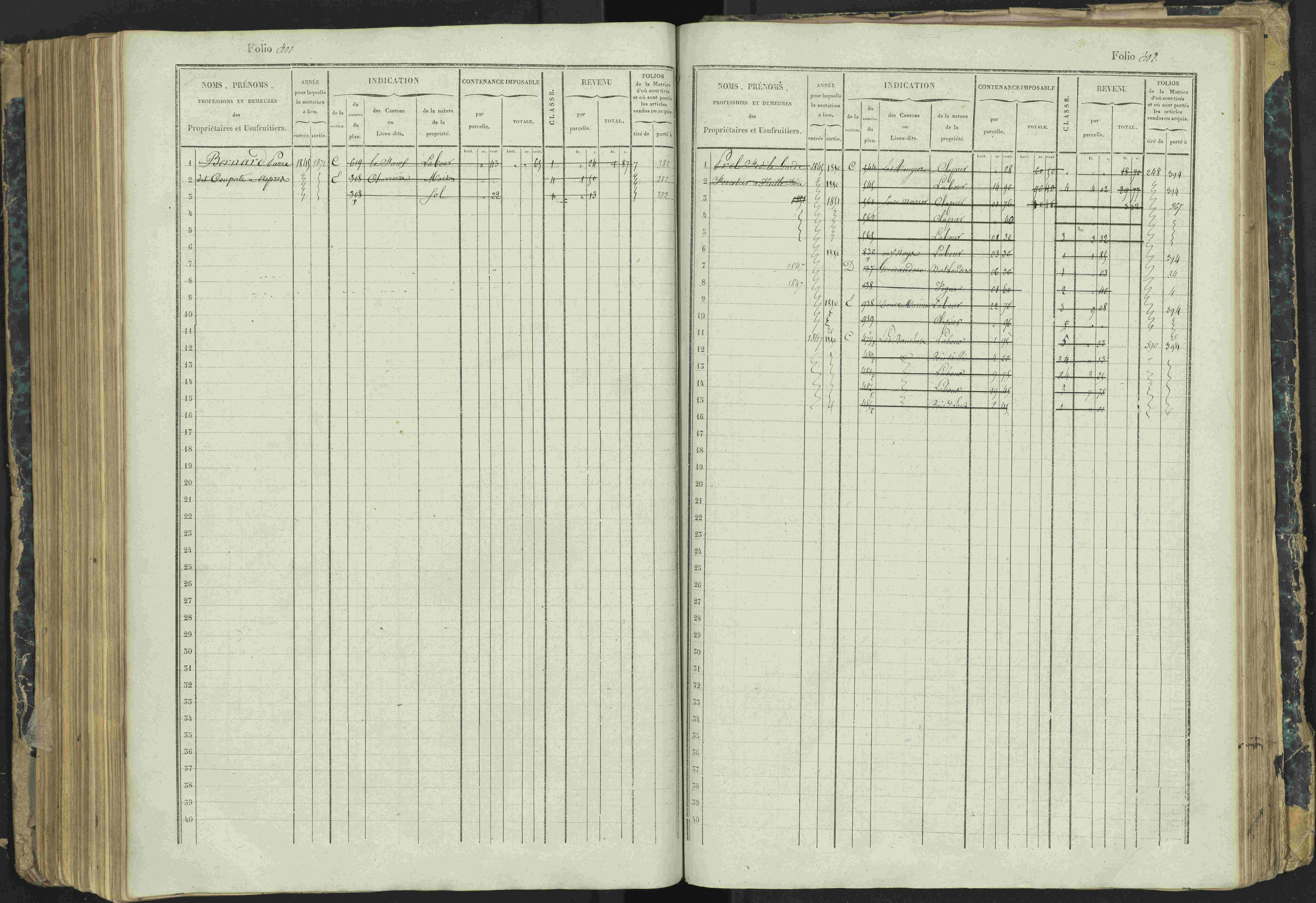 Aspres-lès-Corps - 3 P 177/2 - 3 P 177/2 - Matrice, folios 1-487.