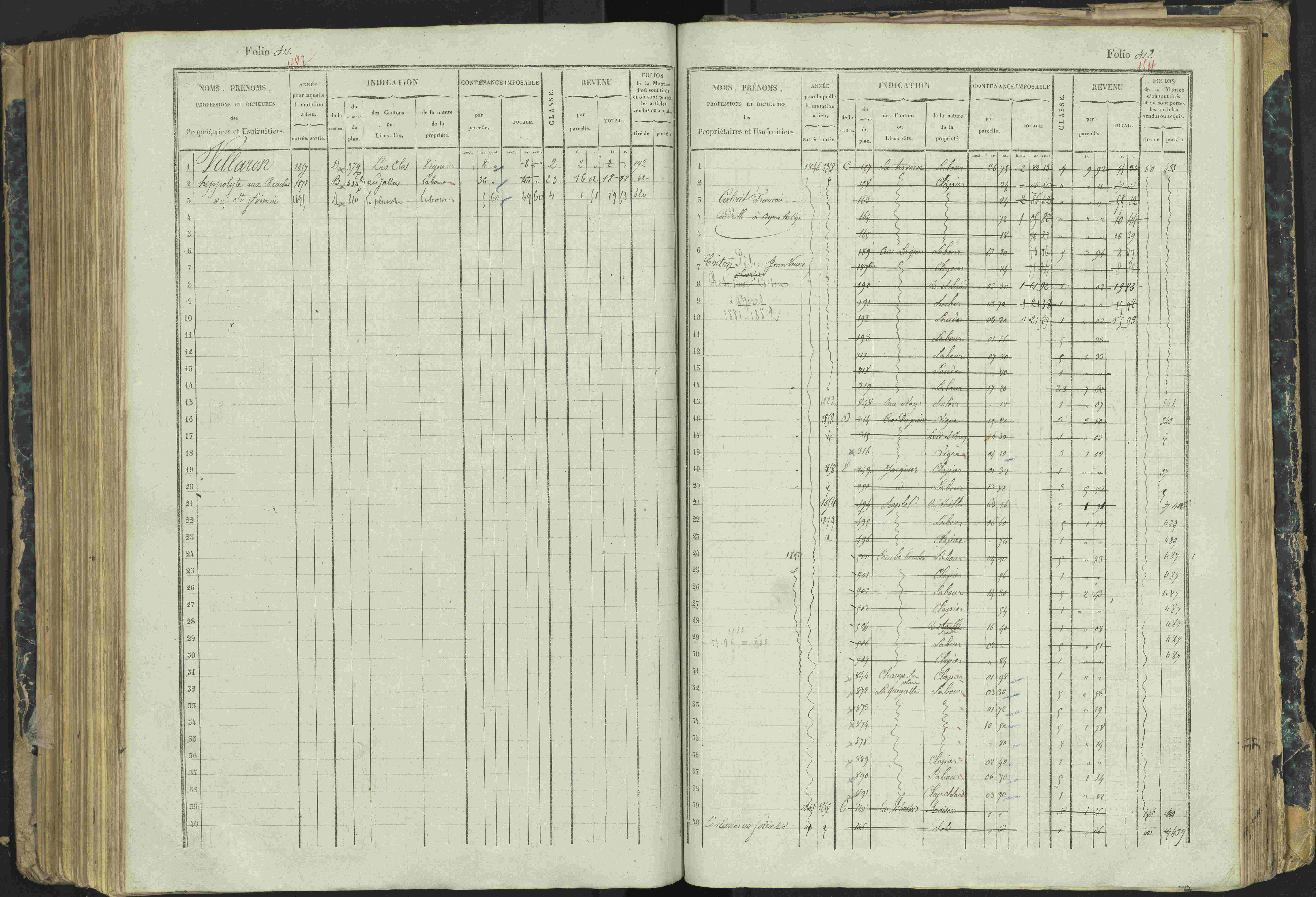 Aspres-lès-Corps - 3 P 177/2 - 3 P 177/2 - Matrice, folios 1-487.