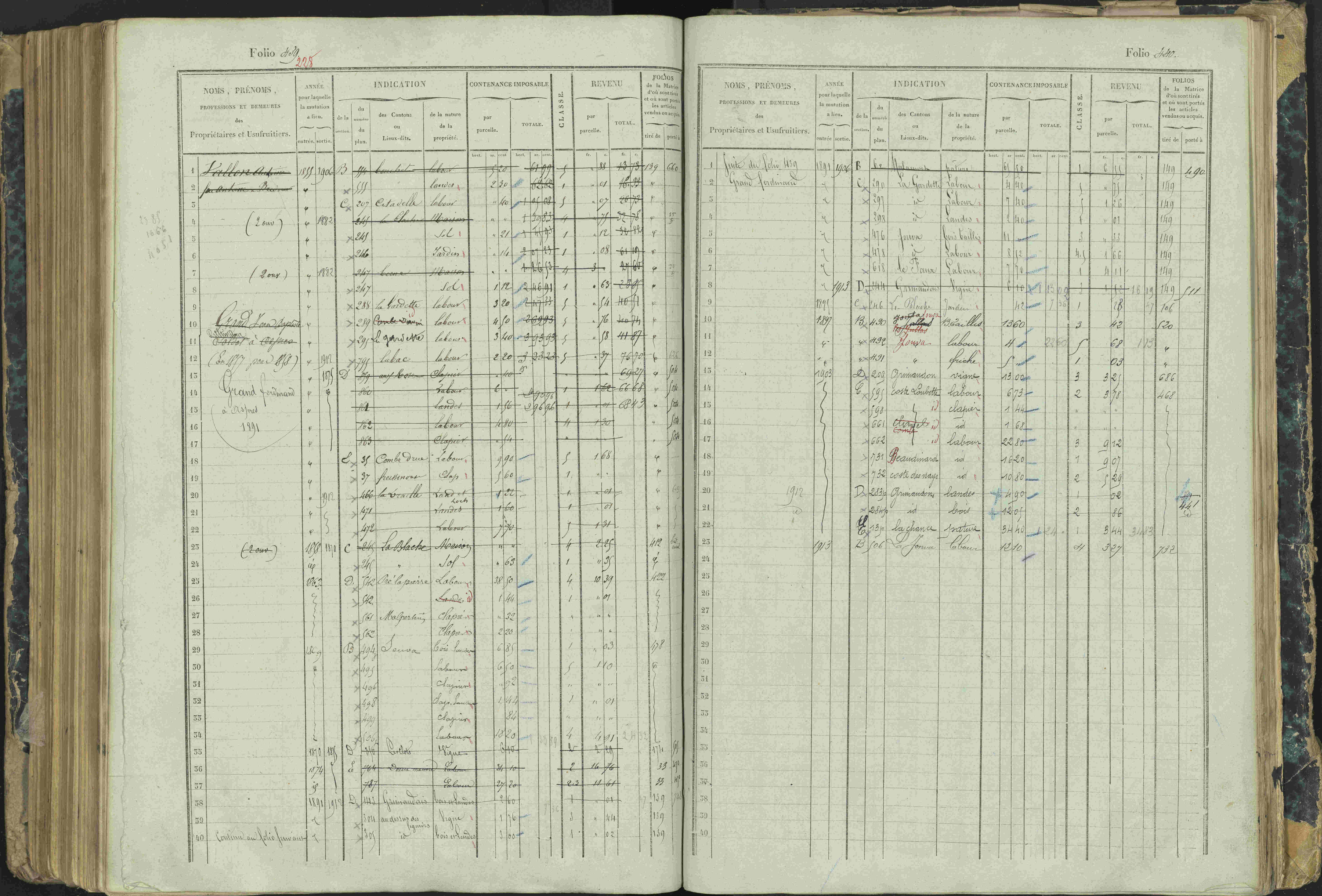 Aspres-lès-Corps - 3 P 177/2 - 3 P 177/2 - Matrice, folios 1-487.