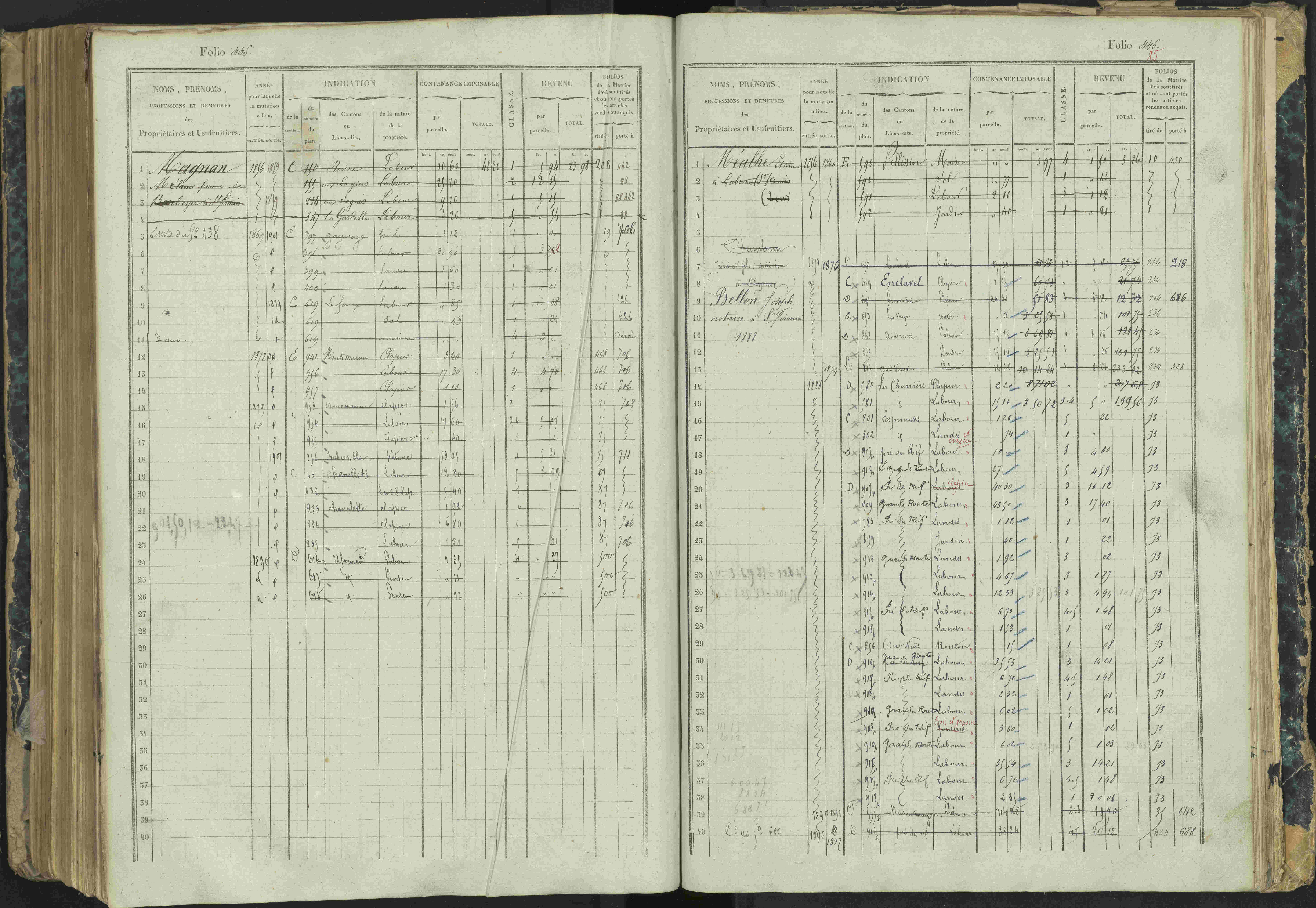 Aspres-lès-Corps - 3 P 177/2 - 3 P 177/2 - Matrice, folios 1-487.