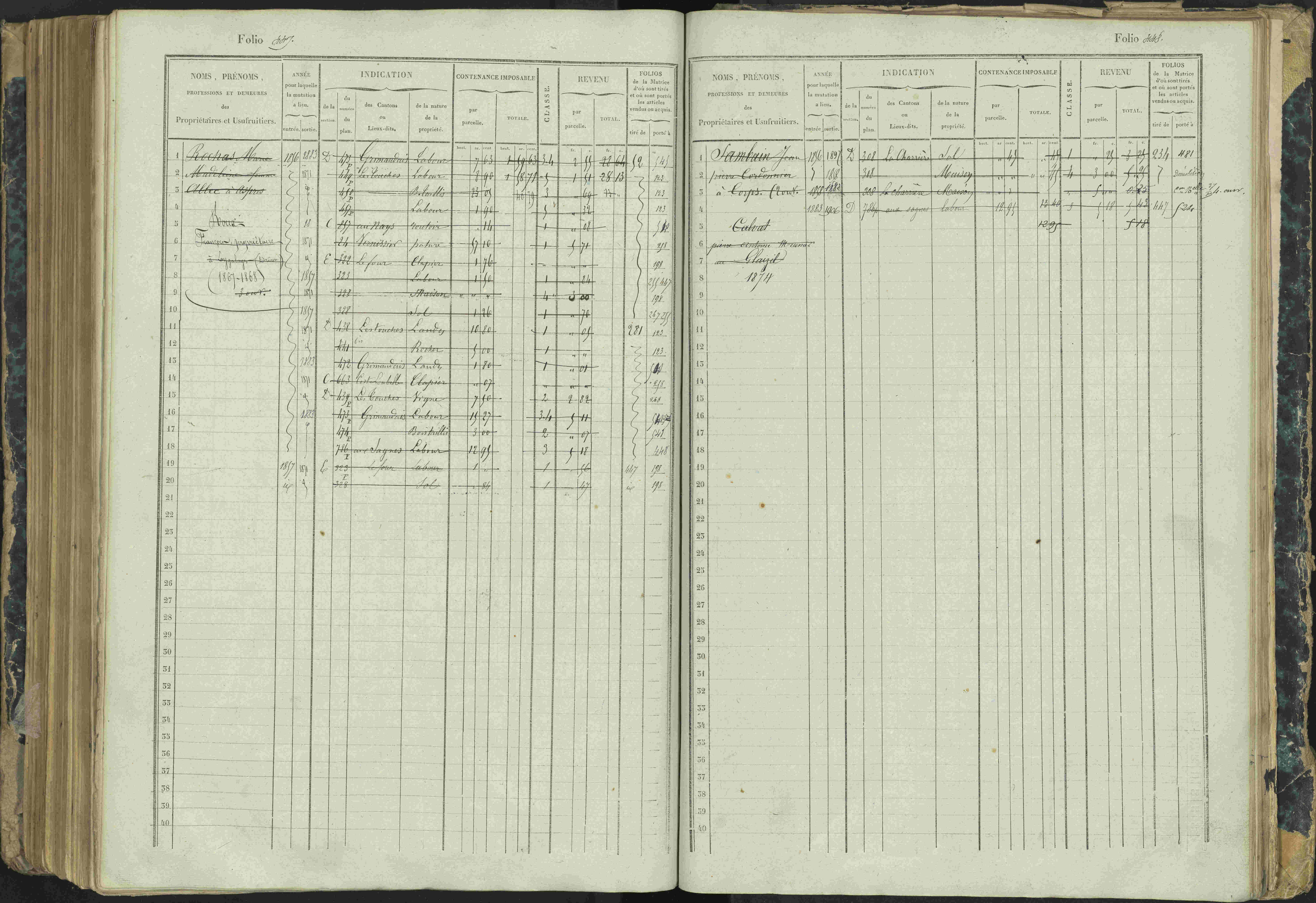 Aspres-lès-Corps - 3 P 177/2 - 3 P 177/2 - Matrice, folios 1-487.
