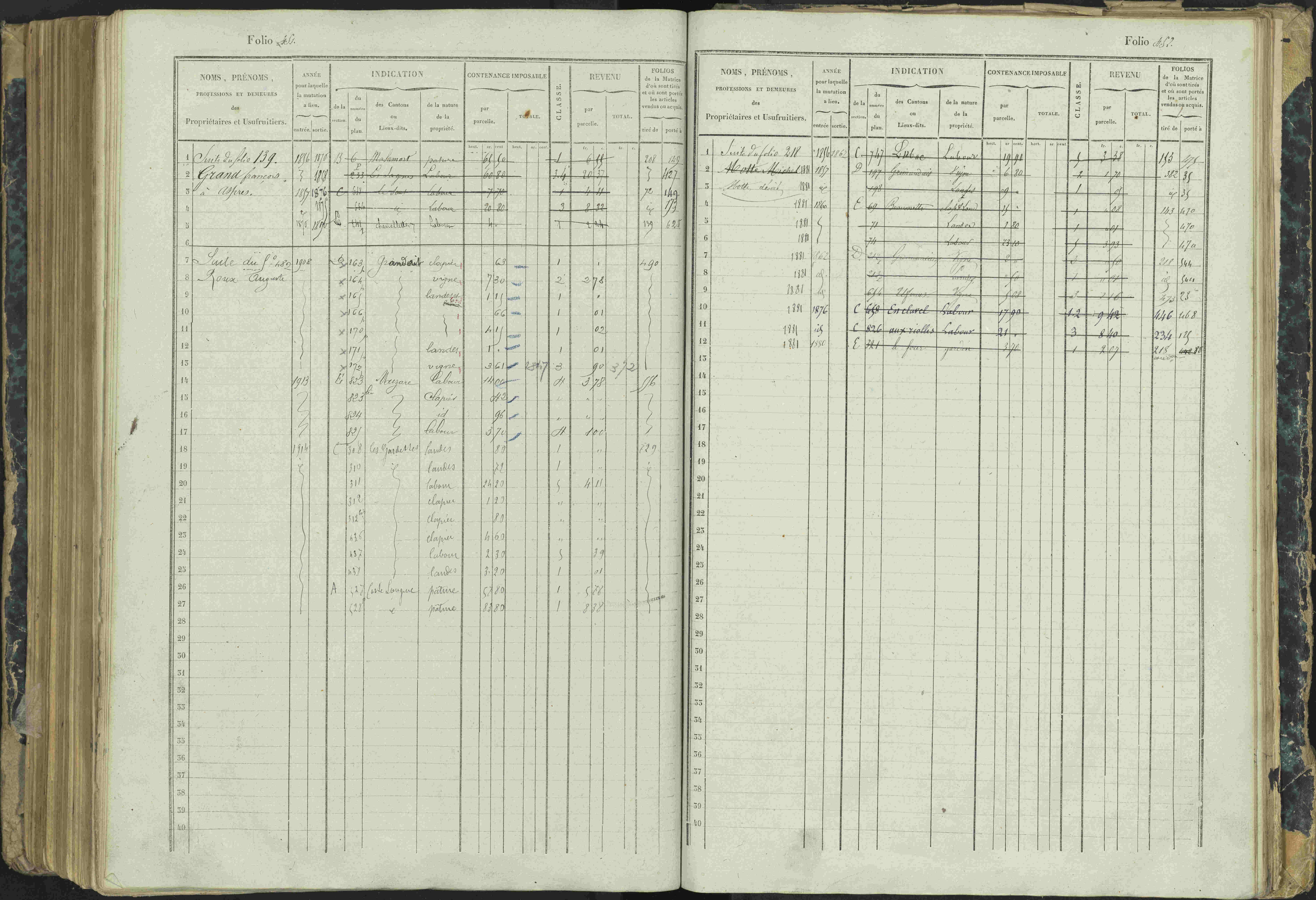Aspres-lès-Corps - 3 P 177/2 - 3 P 177/2 - Matrice, folios 1-487.
