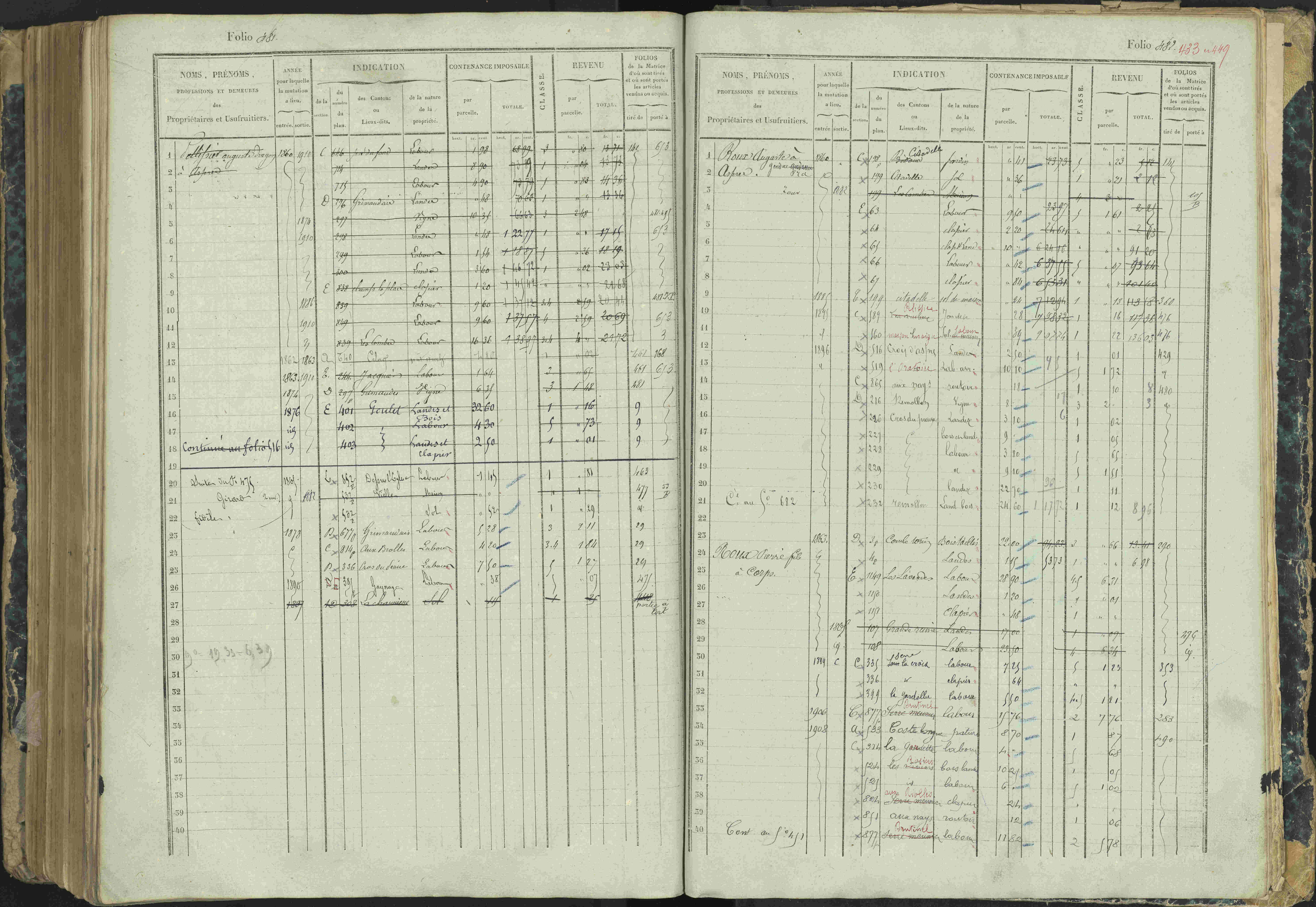 Aspres-lès-Corps - 3 P 177/2 - 3 P 177/2 - Matrice, folios 1-487.