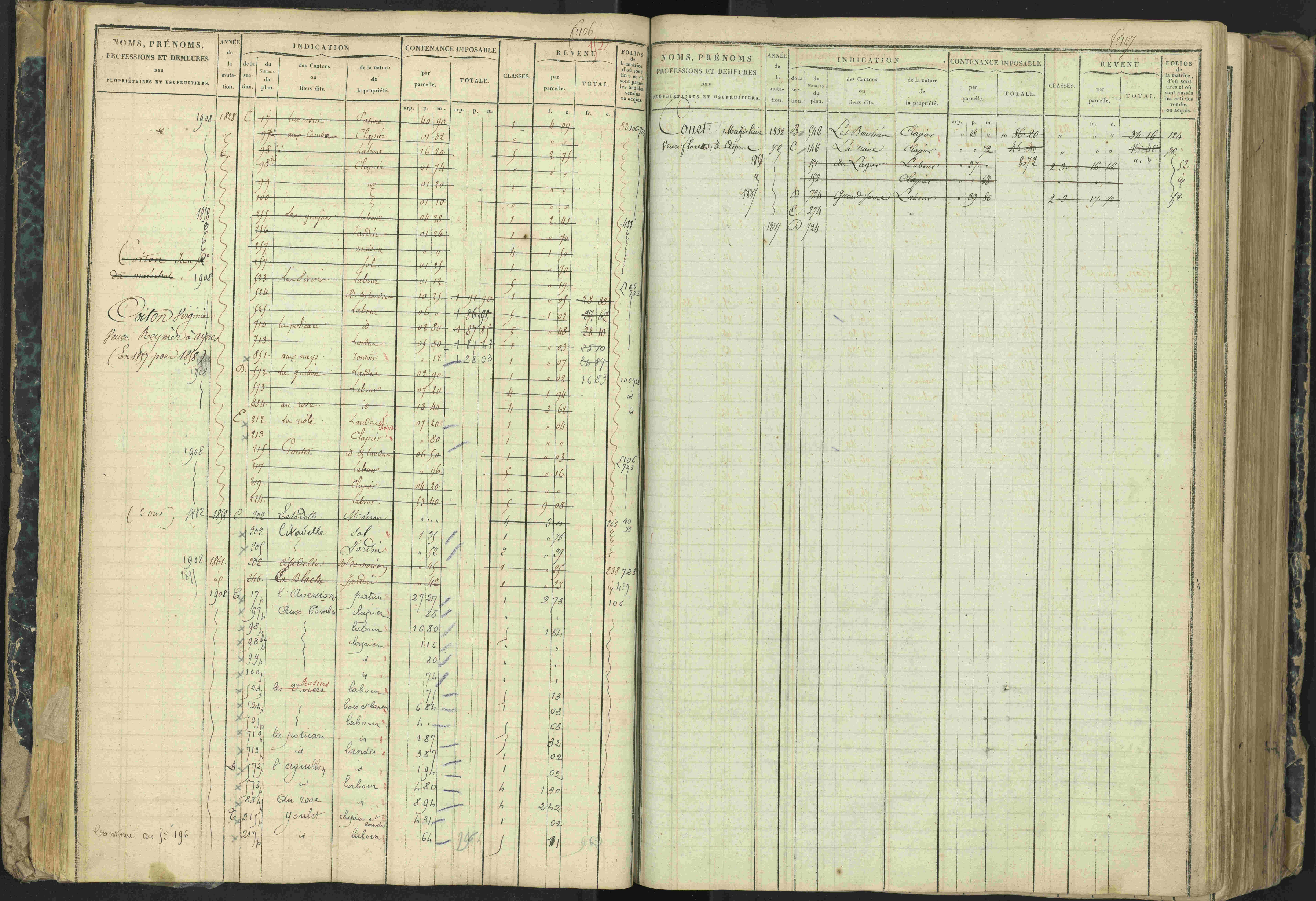 Aspres-lès-Corps - 3 P 177/2 - 3 P 177/2 - Matrice, folios 1-487.