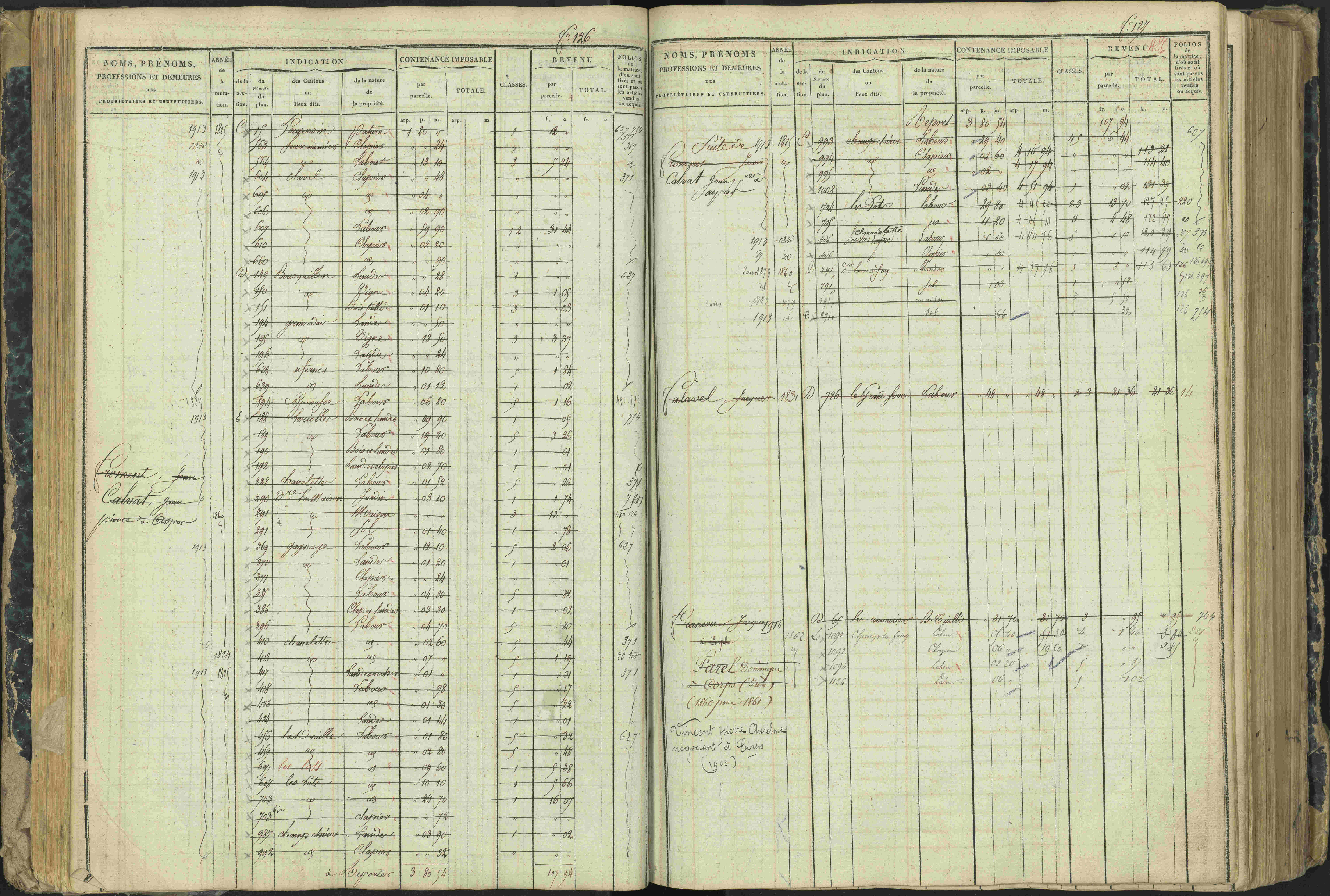 Aspres-lès-Corps - 3 P 177/2 - 3 P 177/2 - Matrice, folios 1-487.