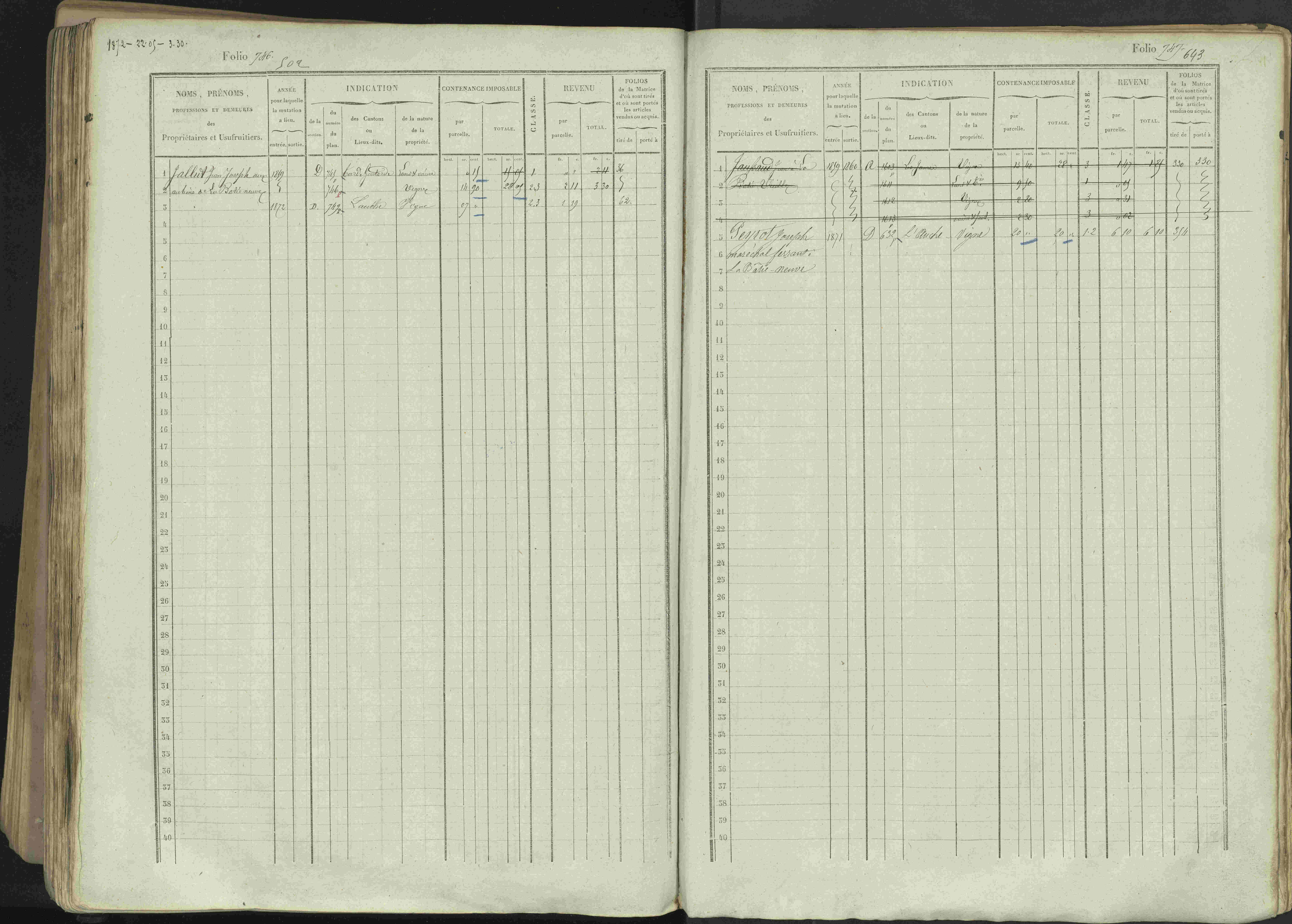 Avançon - 3 P 194/1 - 3 P 194/1 - Matrice, folios 1-772. 