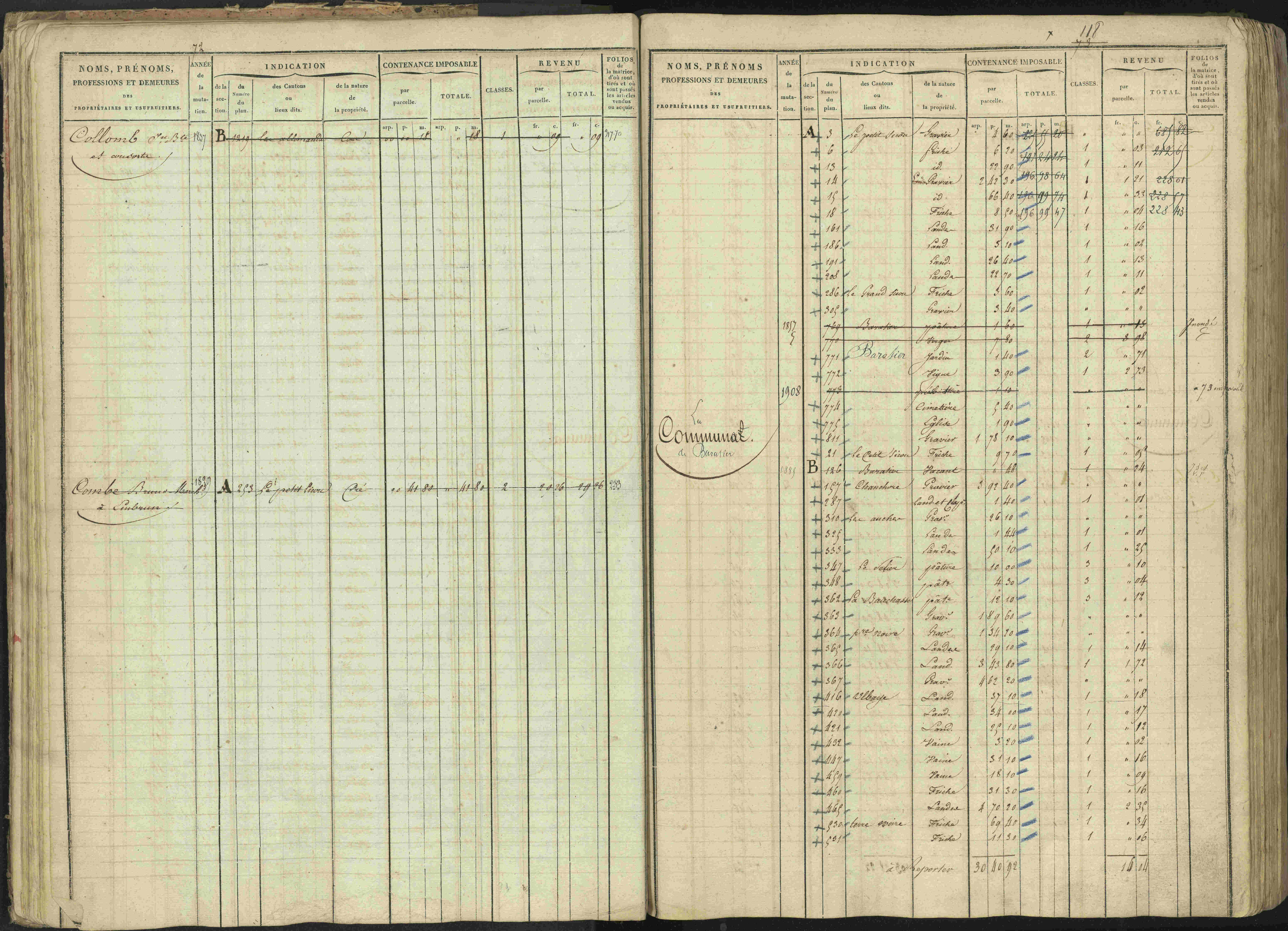 Baratier - 3 P 202/1 - 3 P 202/1 - Matrice, folios 1-440.