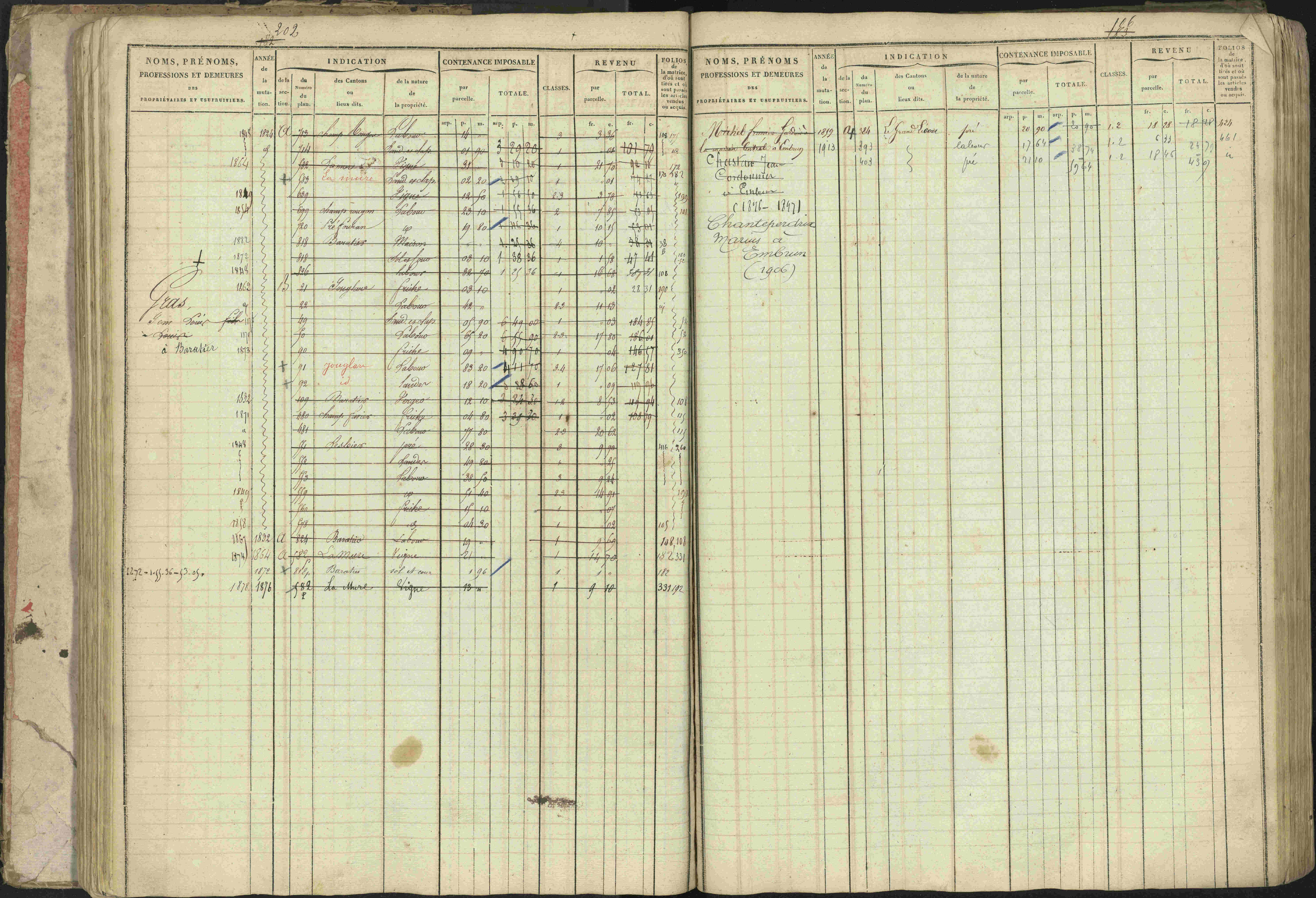 Baratier - 3 P 202/1 - 3 P 202/1 - Matrice, folios 1-440.